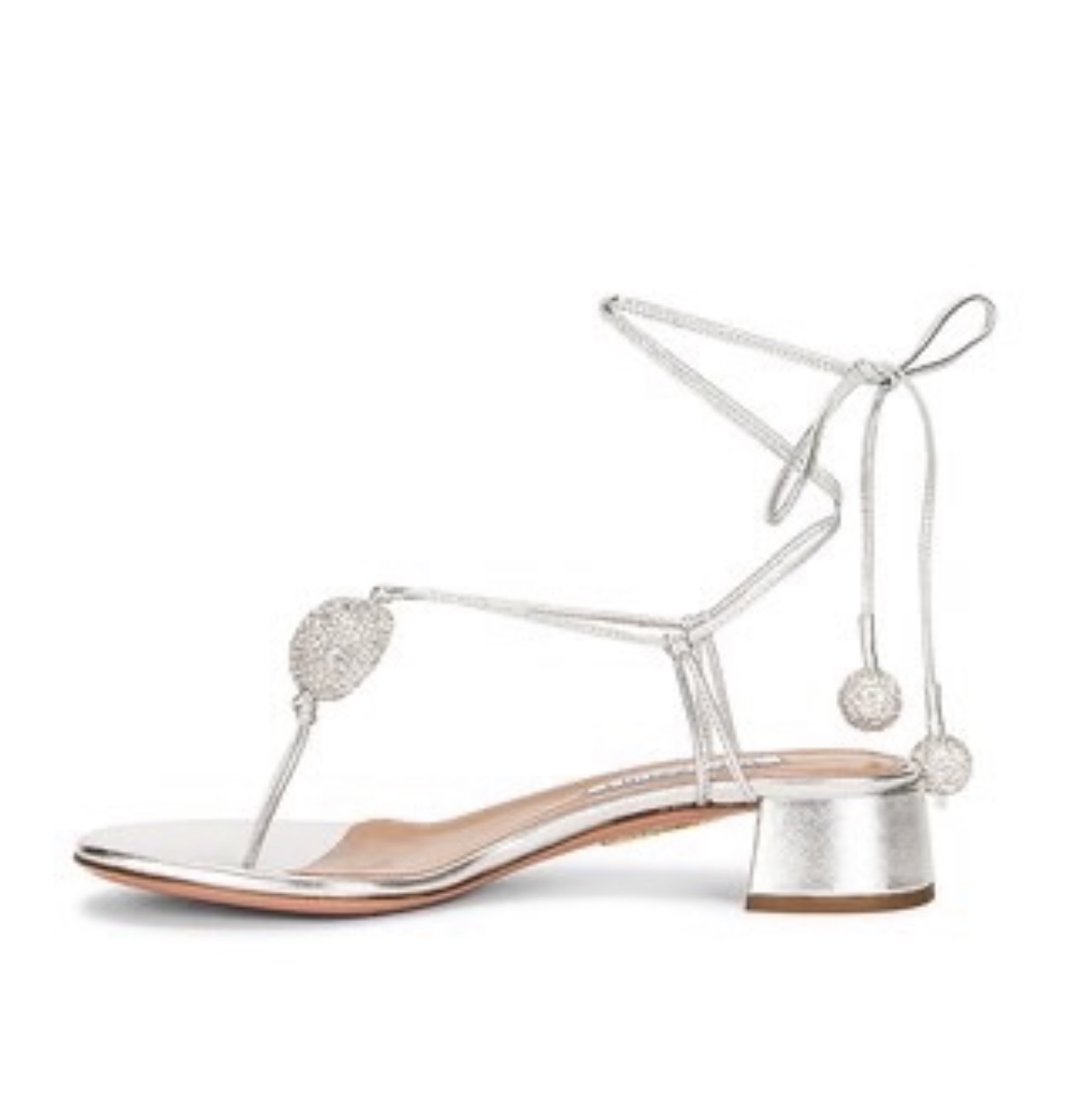 Aquazzura 銀色水晶涼鞋 37
