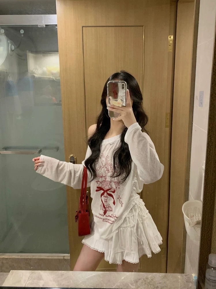 TP457红色蝴蝶结罩衫