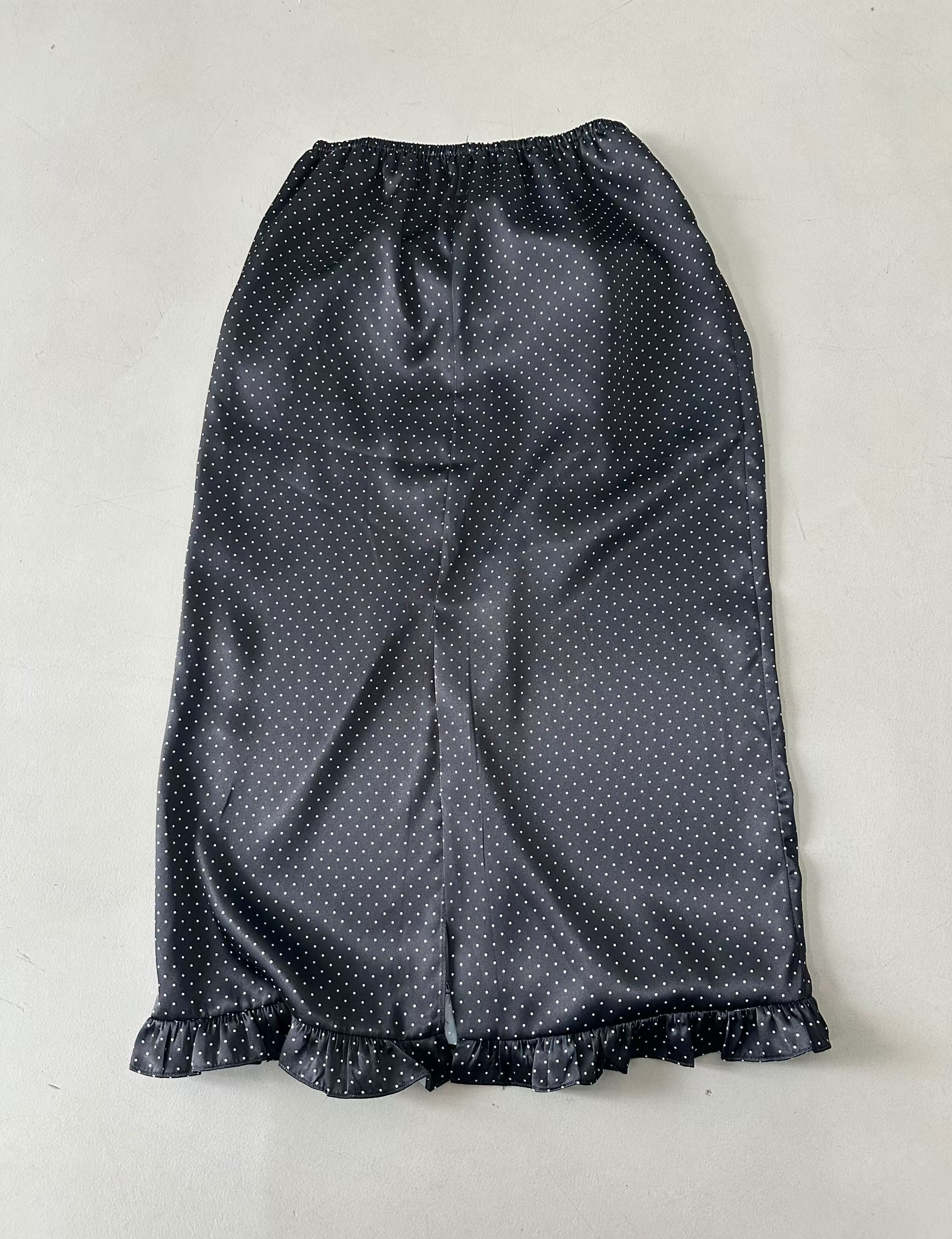 221446 波點ruffles 腳長裙