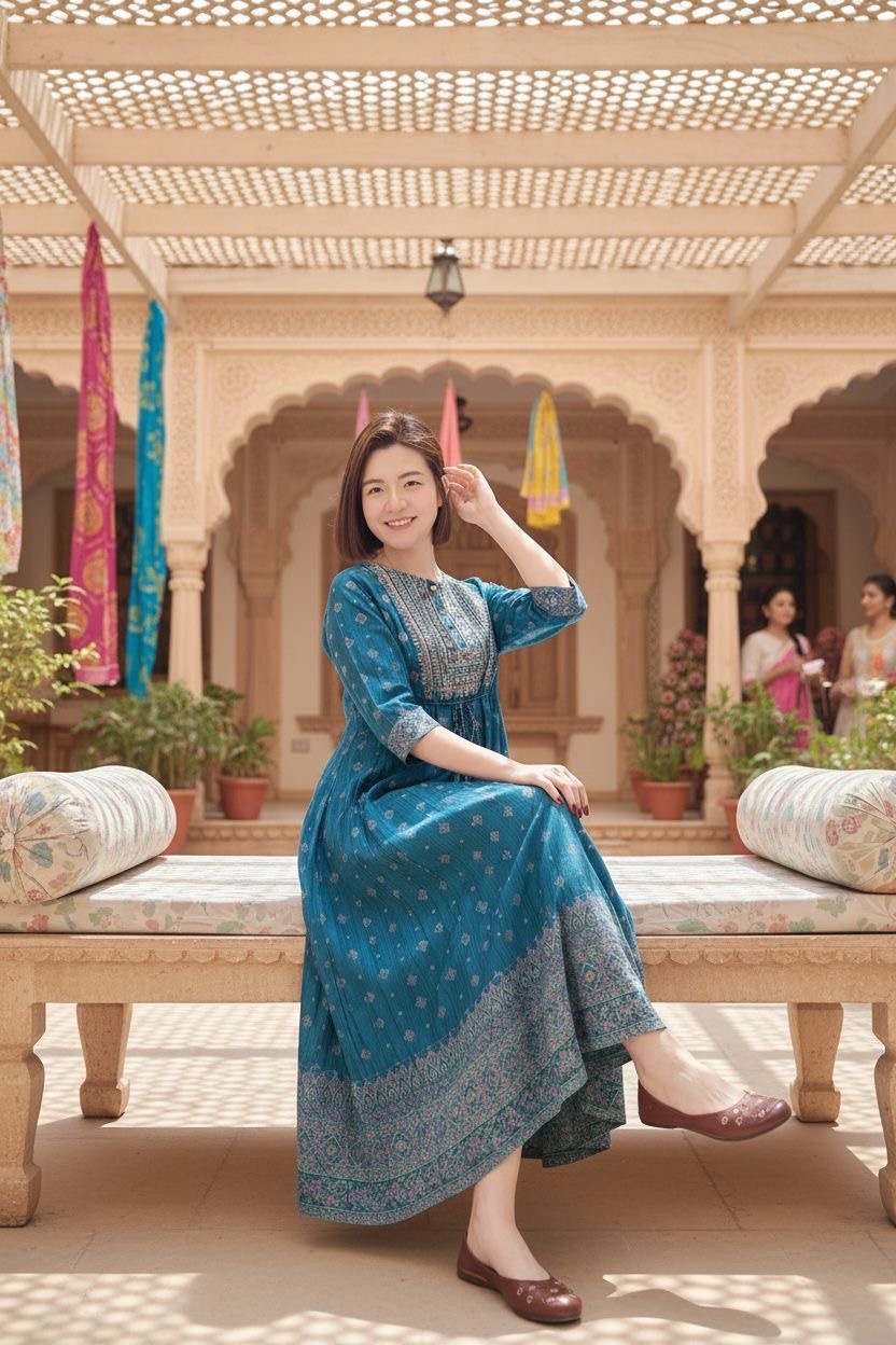 Peacock green with Rainbow grid 4-rope OP 49" #642