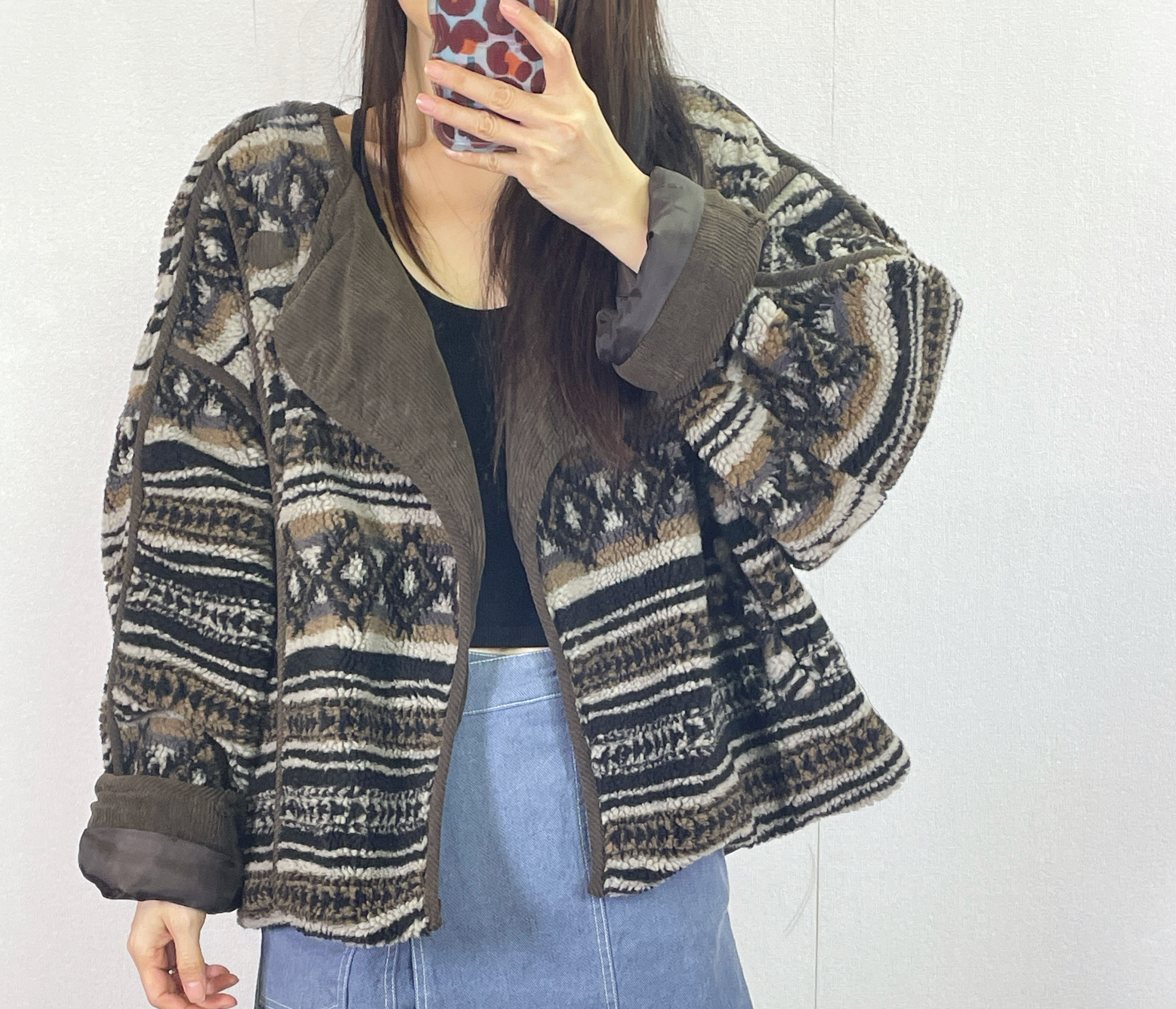 K5547 民族花羊羔毛外套