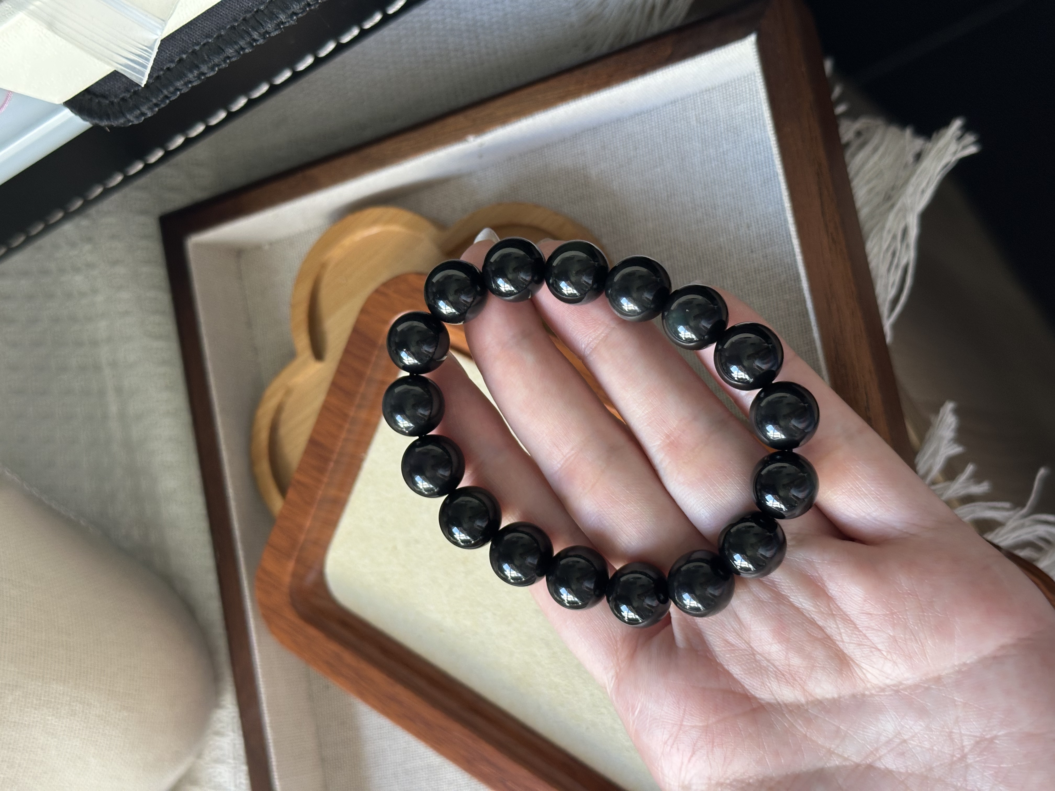 彩黑耀石 ｜ Rainbow obsidian 12mm+