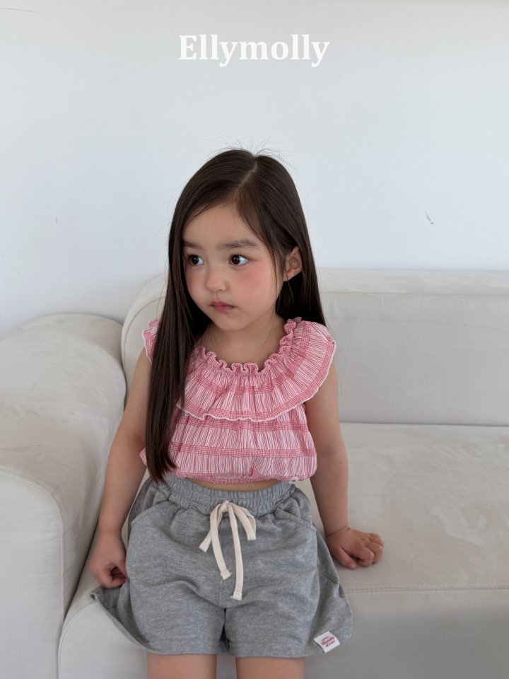 Ellymolly | Frill Blouse(Pink/Cream size7(100-110)
