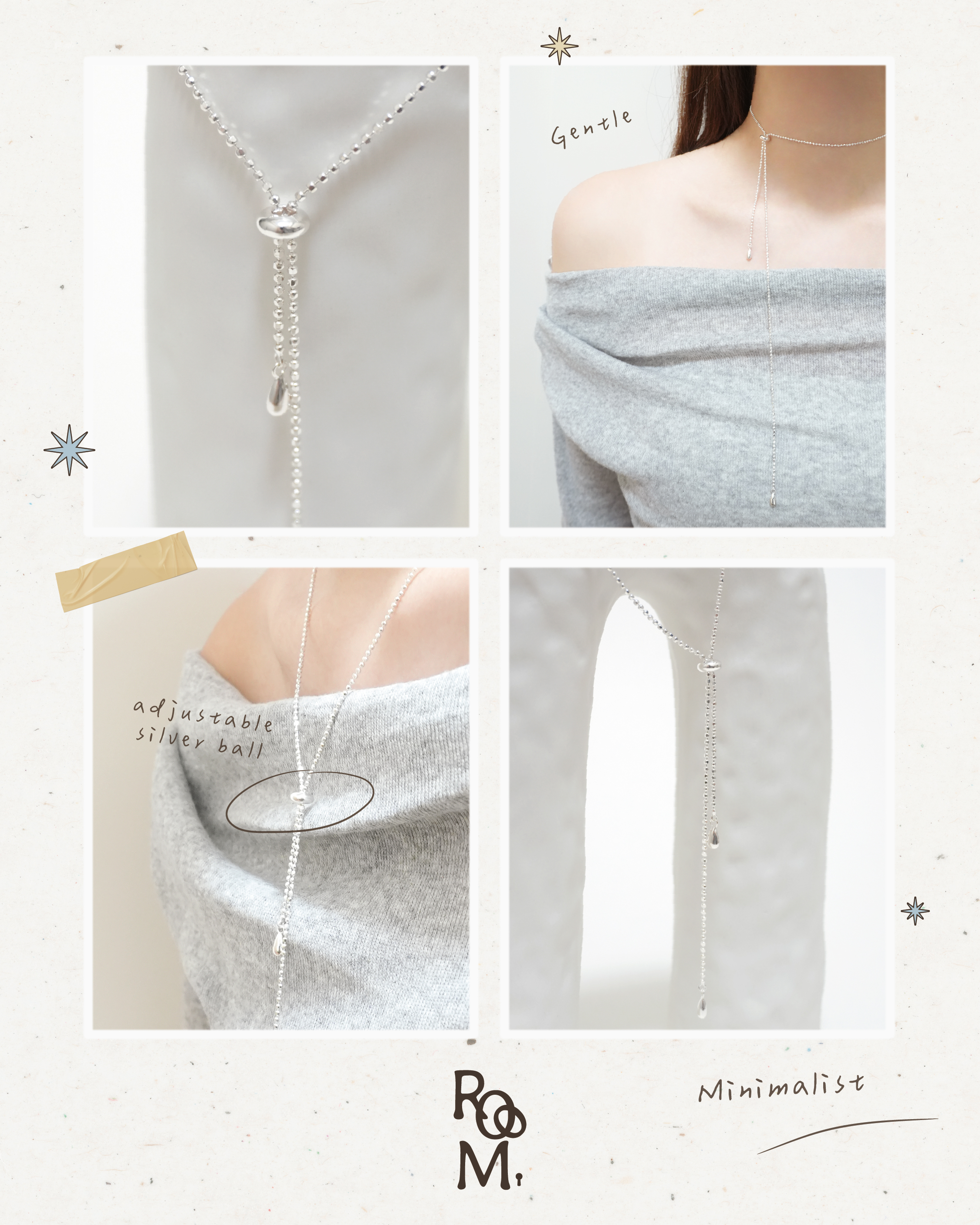 Unique Silver Ball Necklace II