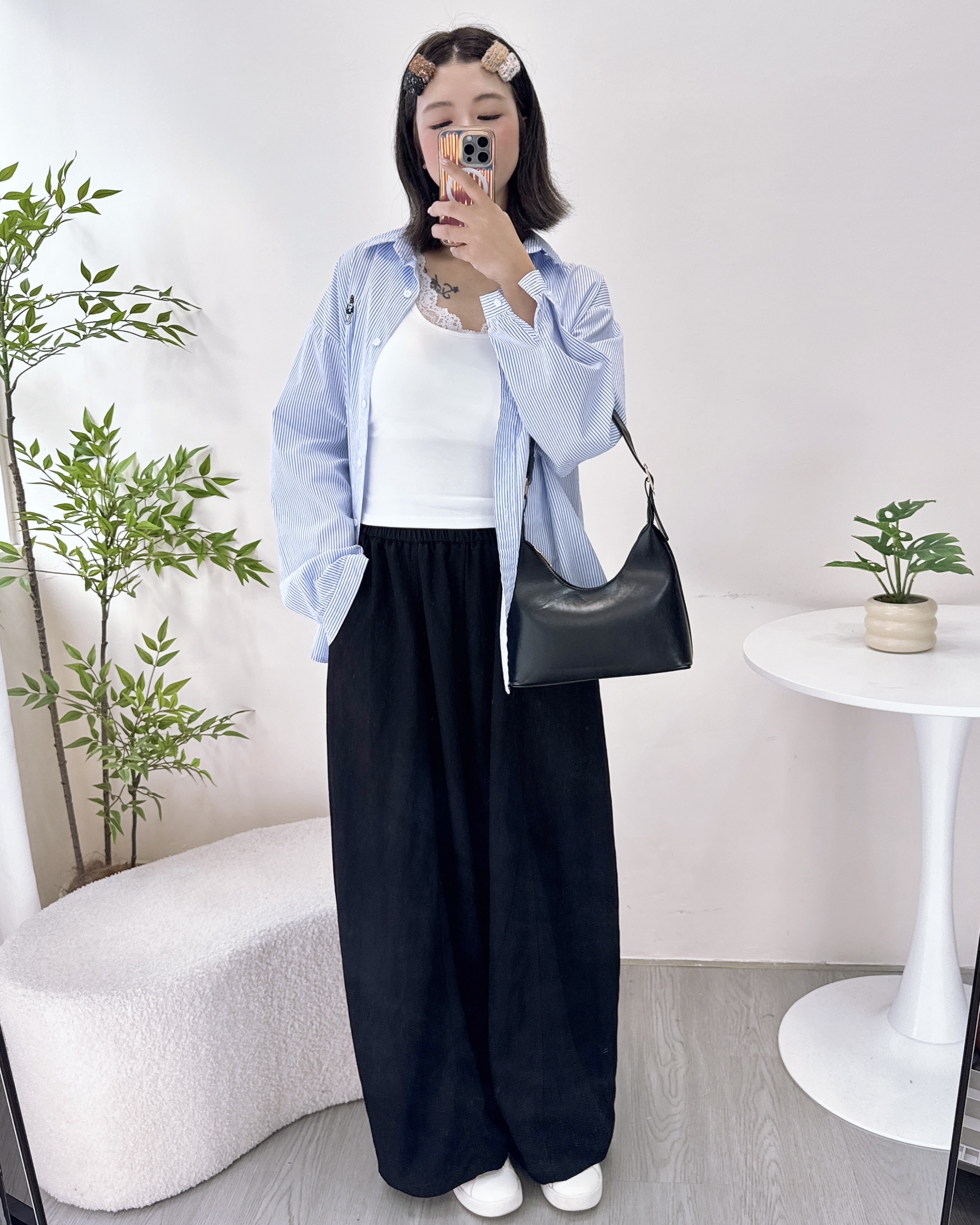 垂感冰絲斜布彎刀褲 3色