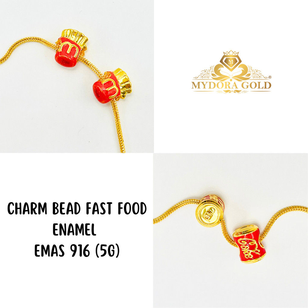 MYDORA Charm Bead Fast Food Enamel Series (5G) l EMAS 916/22K