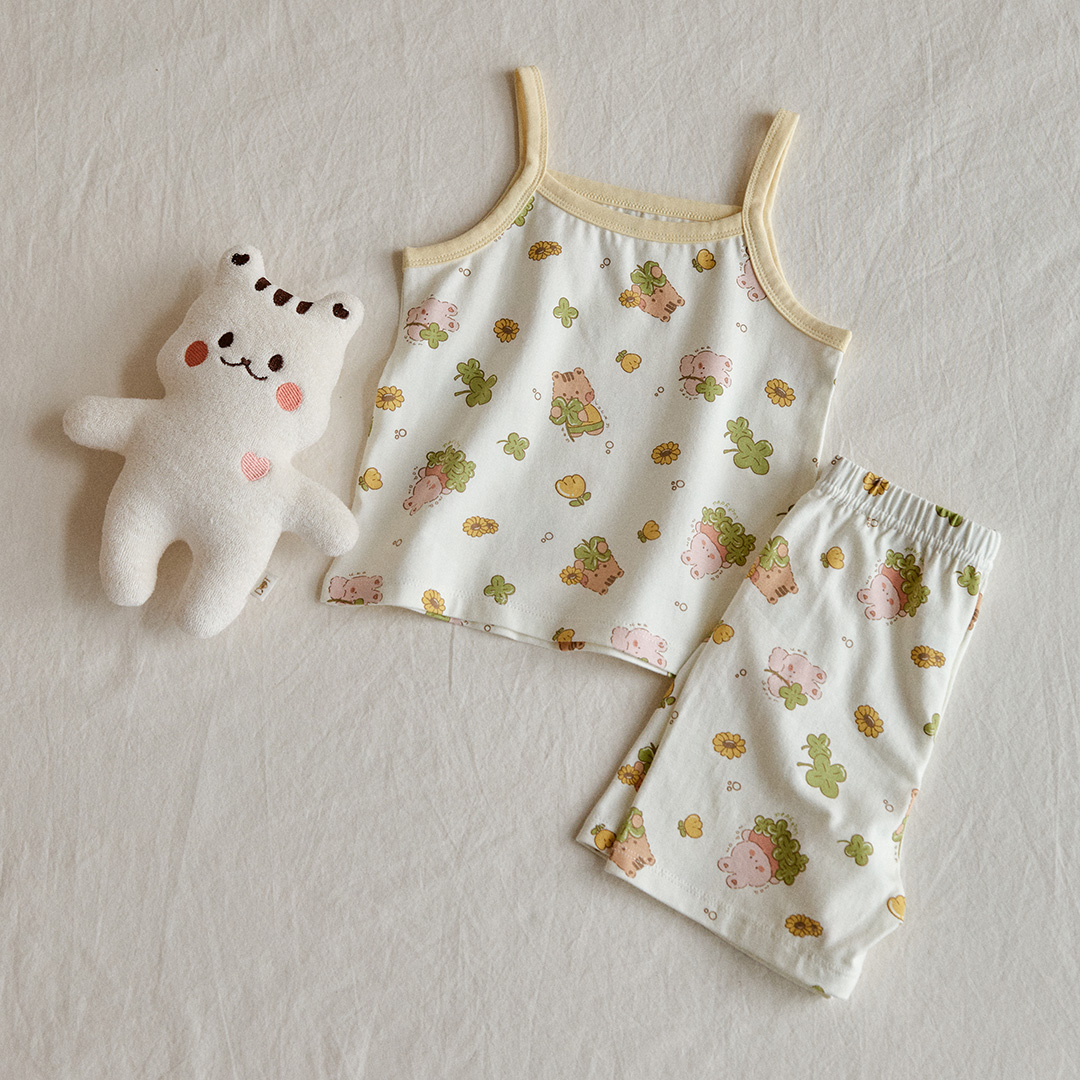 26S/S DTD夏日花草派對系列-莫代爾彈力吊帶上下套裝