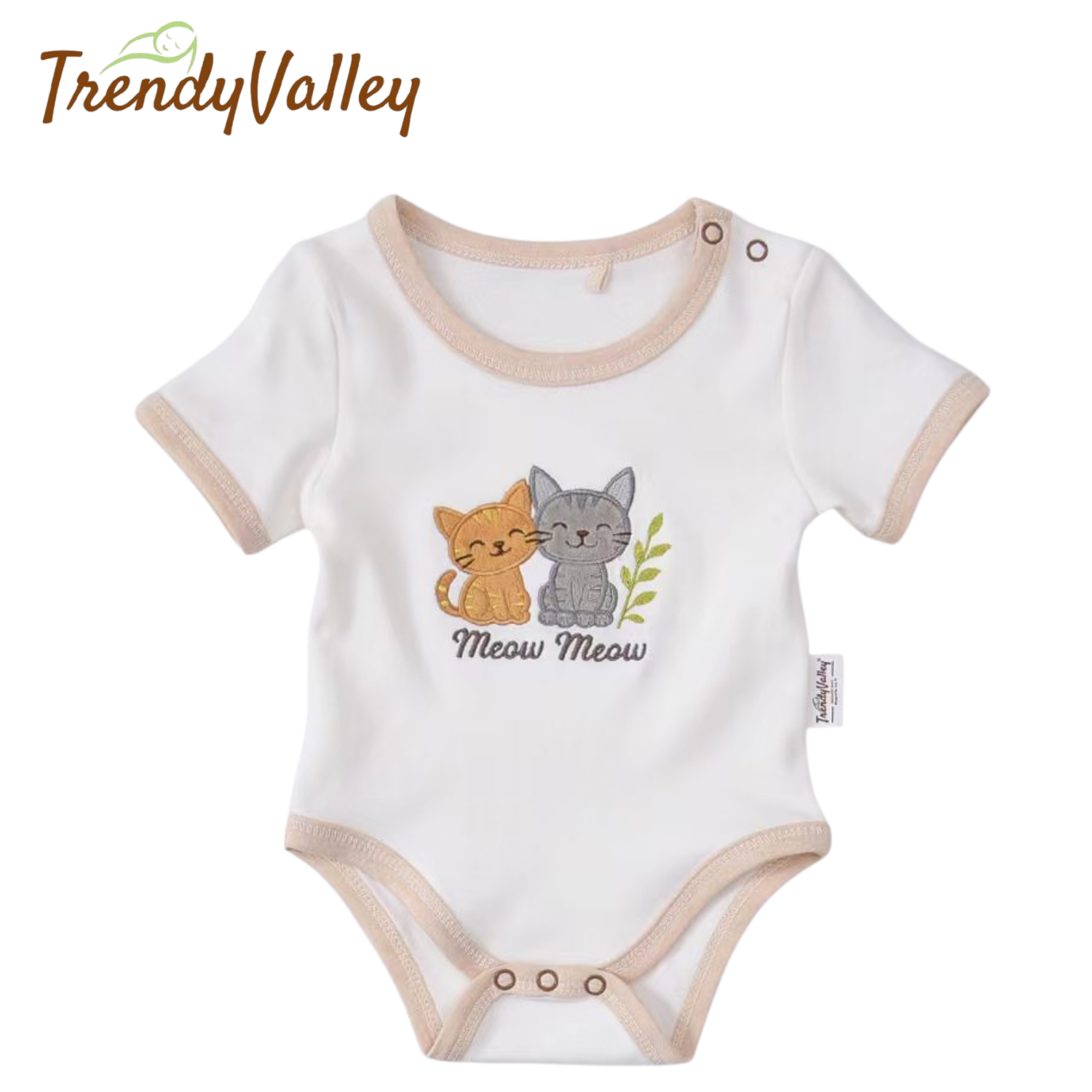 Trendyvalley Organic Cotton Baby Romper (CAT)