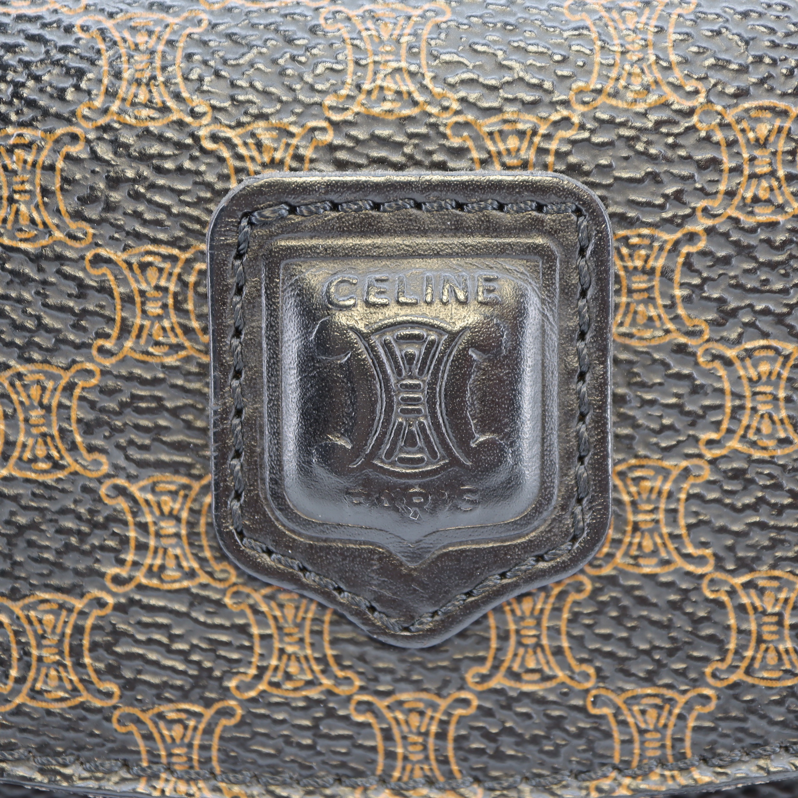 Celine Black Macadam Front Pocket Bowling Bag