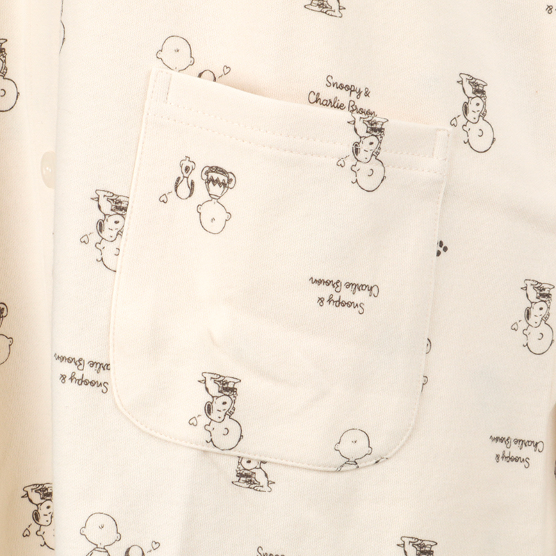 🇯🇵預訂 日本直送🇯🇵Snoopy史努比滿印象牙色孕婦哺乳長袖家居服套裝