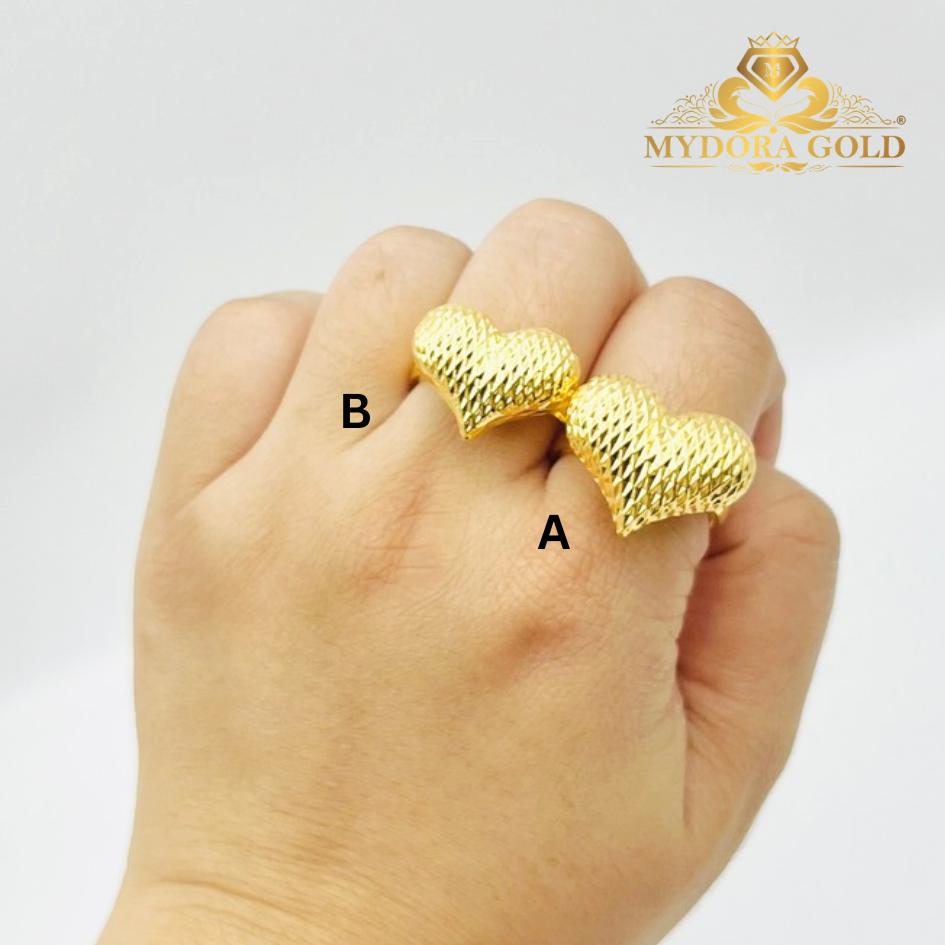 MYDORA Cincin Love Gemuk Pahat (5G) l EMAS 916/22K