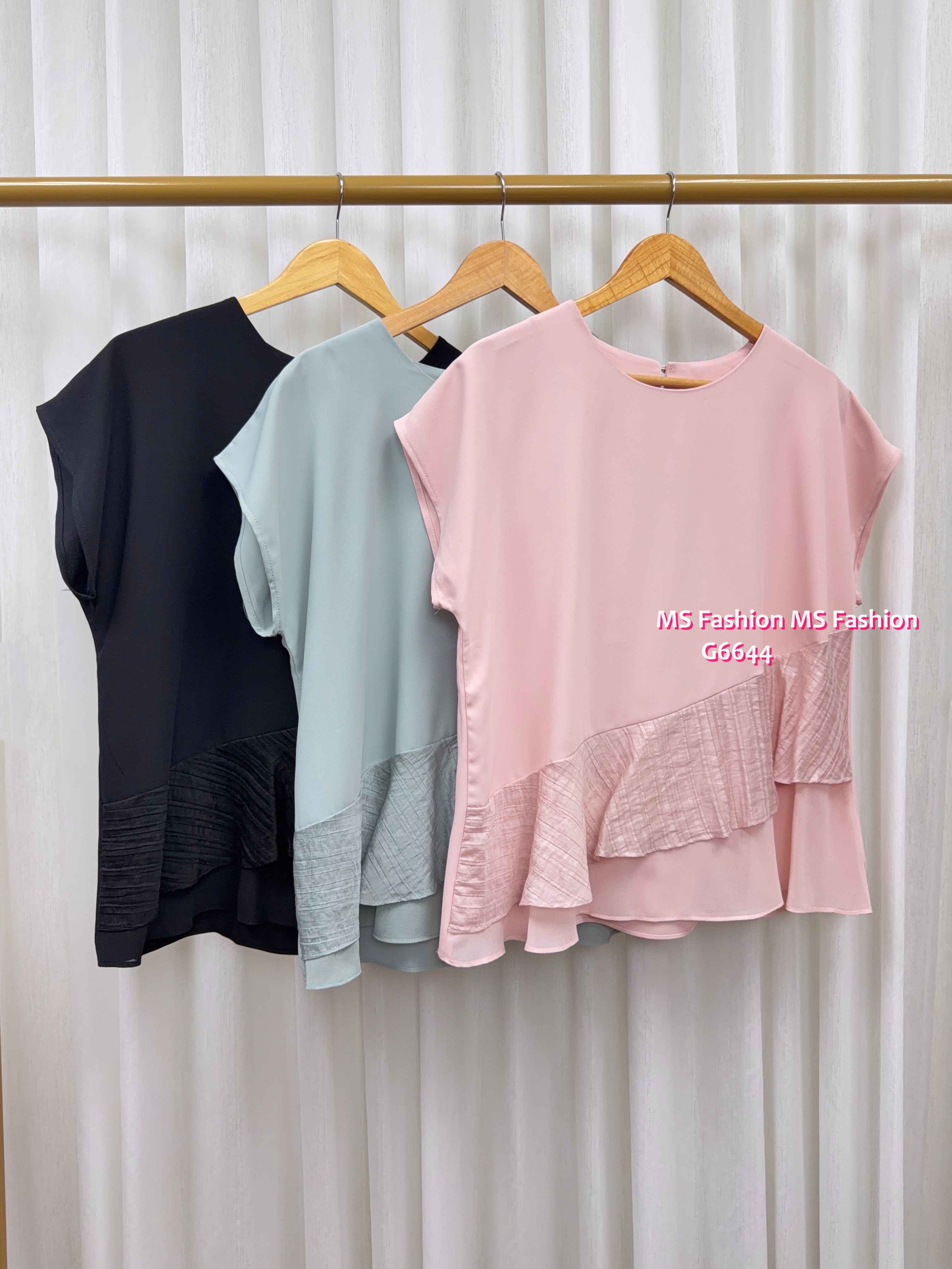 G6644 靚色ruffle腳top