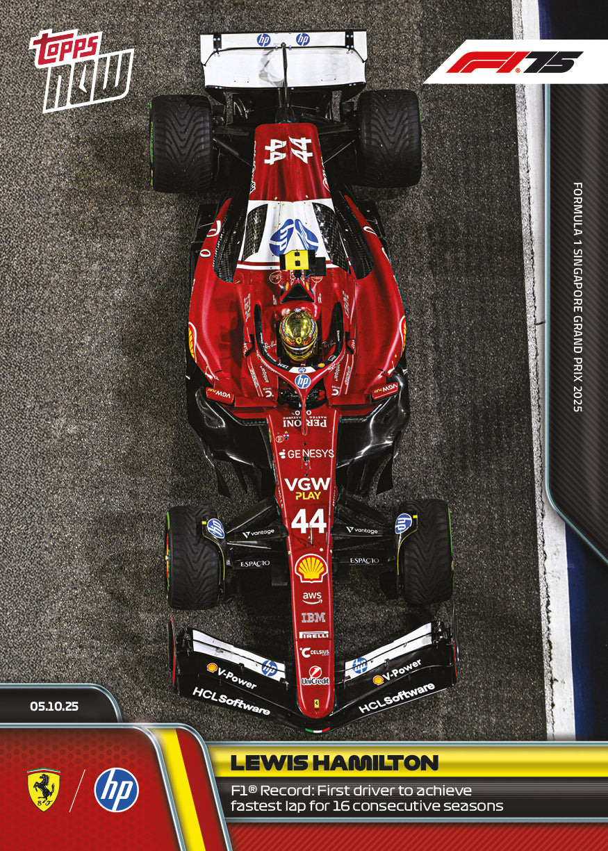 Lewis Hamilton - 2025 F1 Topps NOW® #69 Singapore GP 最快圈紀錄卡｜PR 4,082