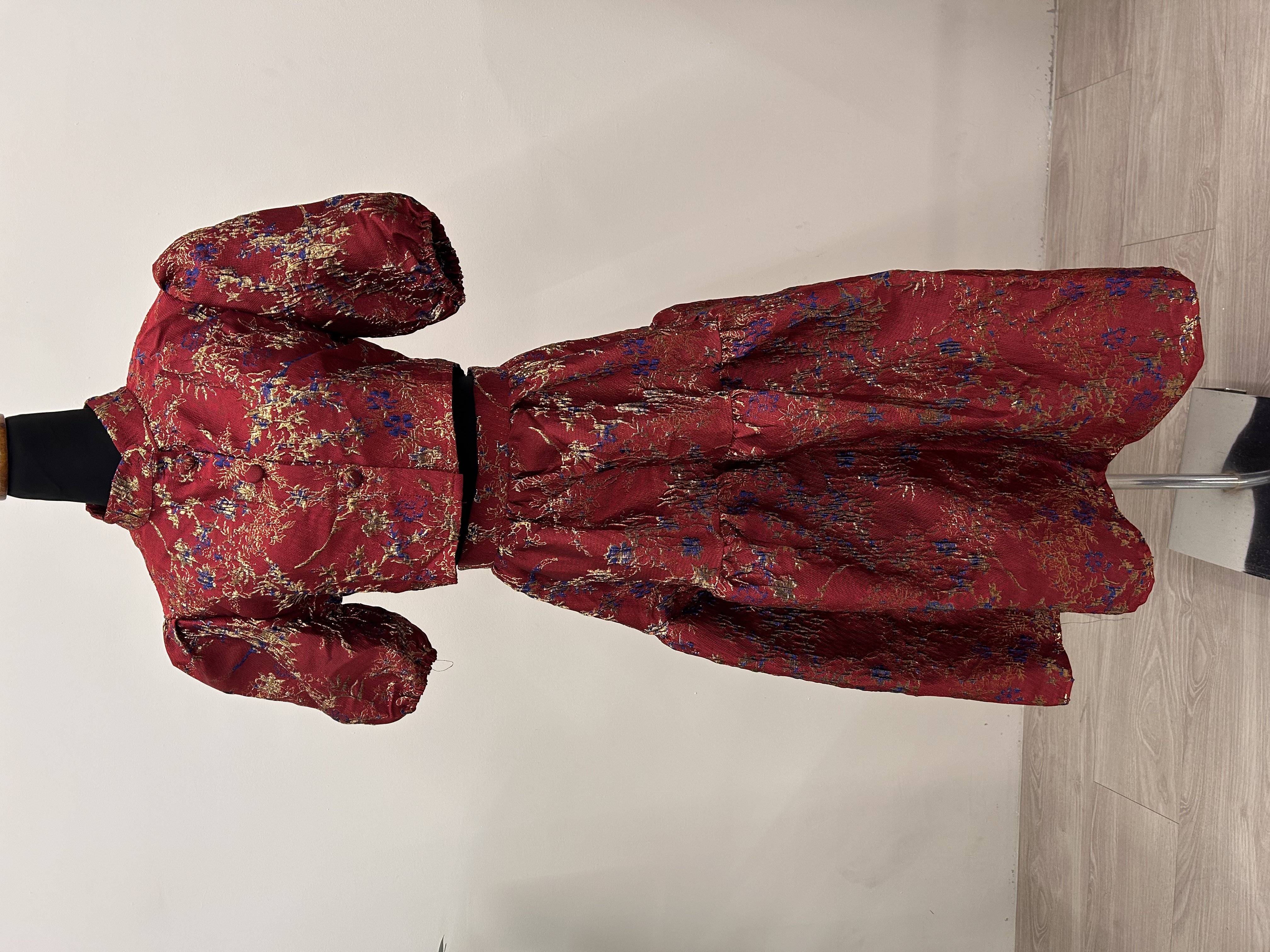 580.WB Embroidered 2 pieces CNY Top + Skirt