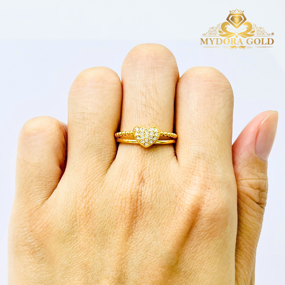 MYDORA Cincin CZ Love Minimalist (5G) l EMAS 916/22K