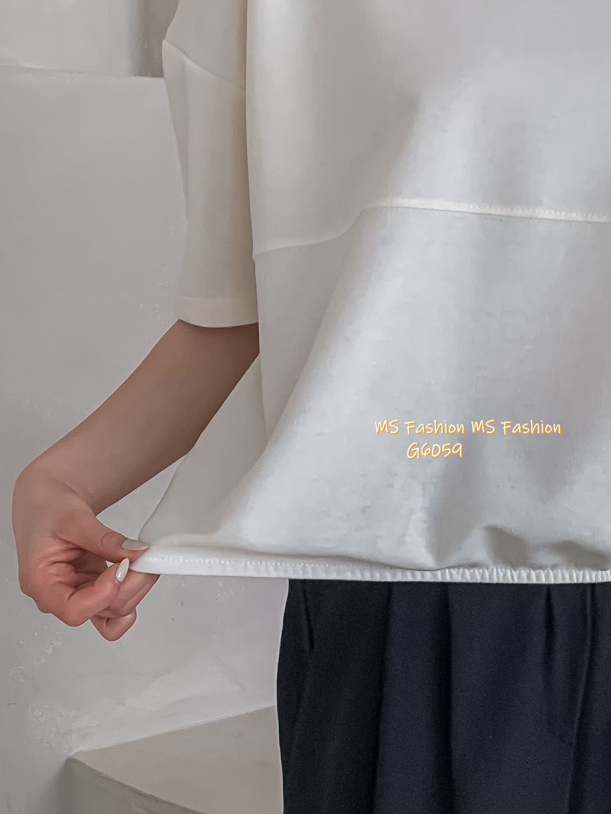 G6059 韓國🇰🇷淨色通花章仔top