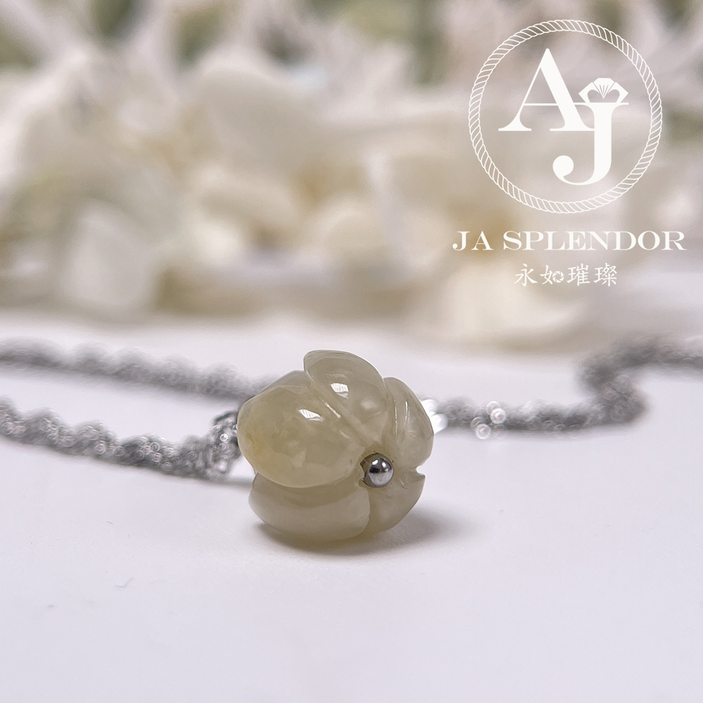 FBG26-H03 淡紫色立體蓮花純銀吊墜 (送鈦鋼項鏈)