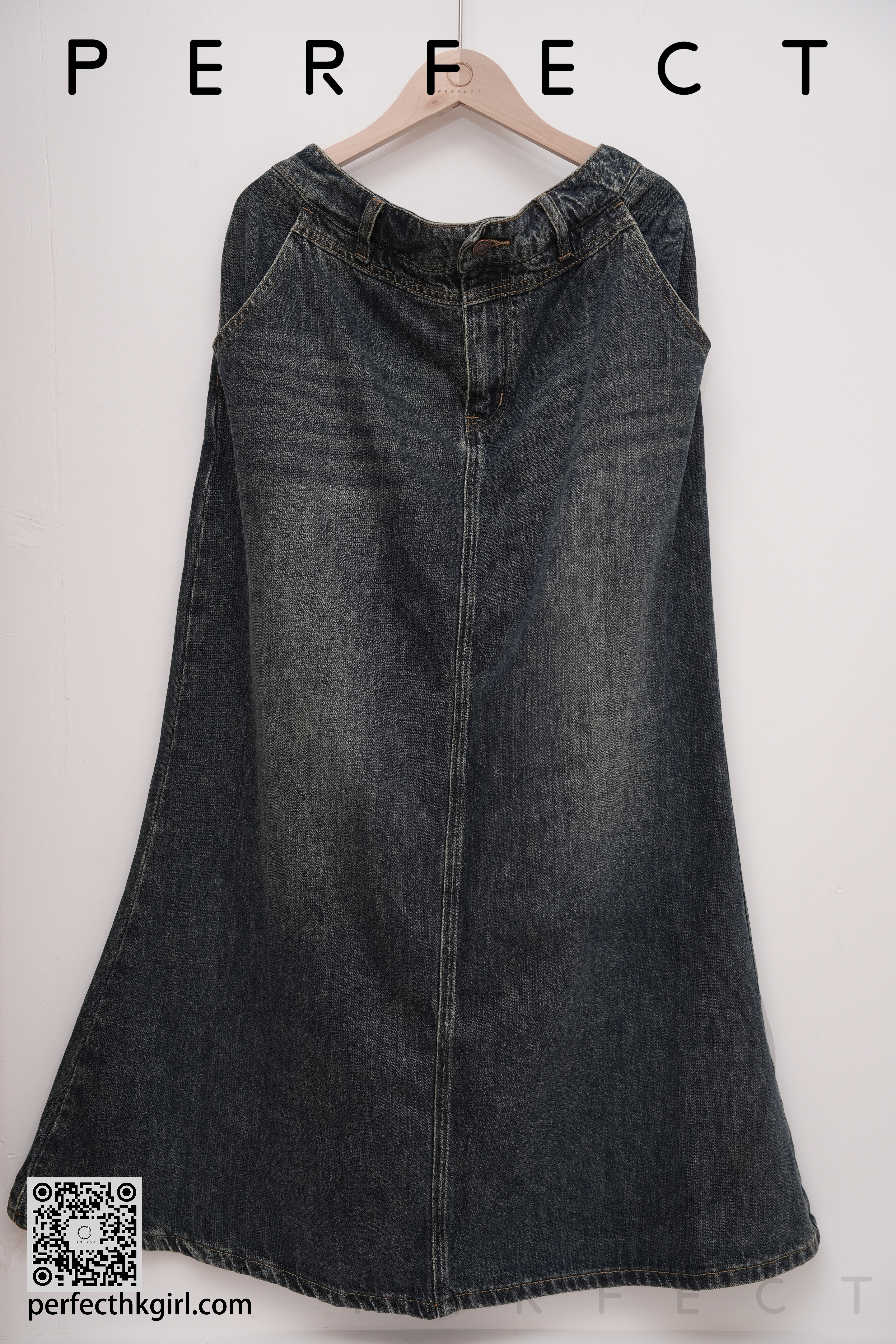 S0031_超顯瘦魚尾牛仔半身裙（藍色）