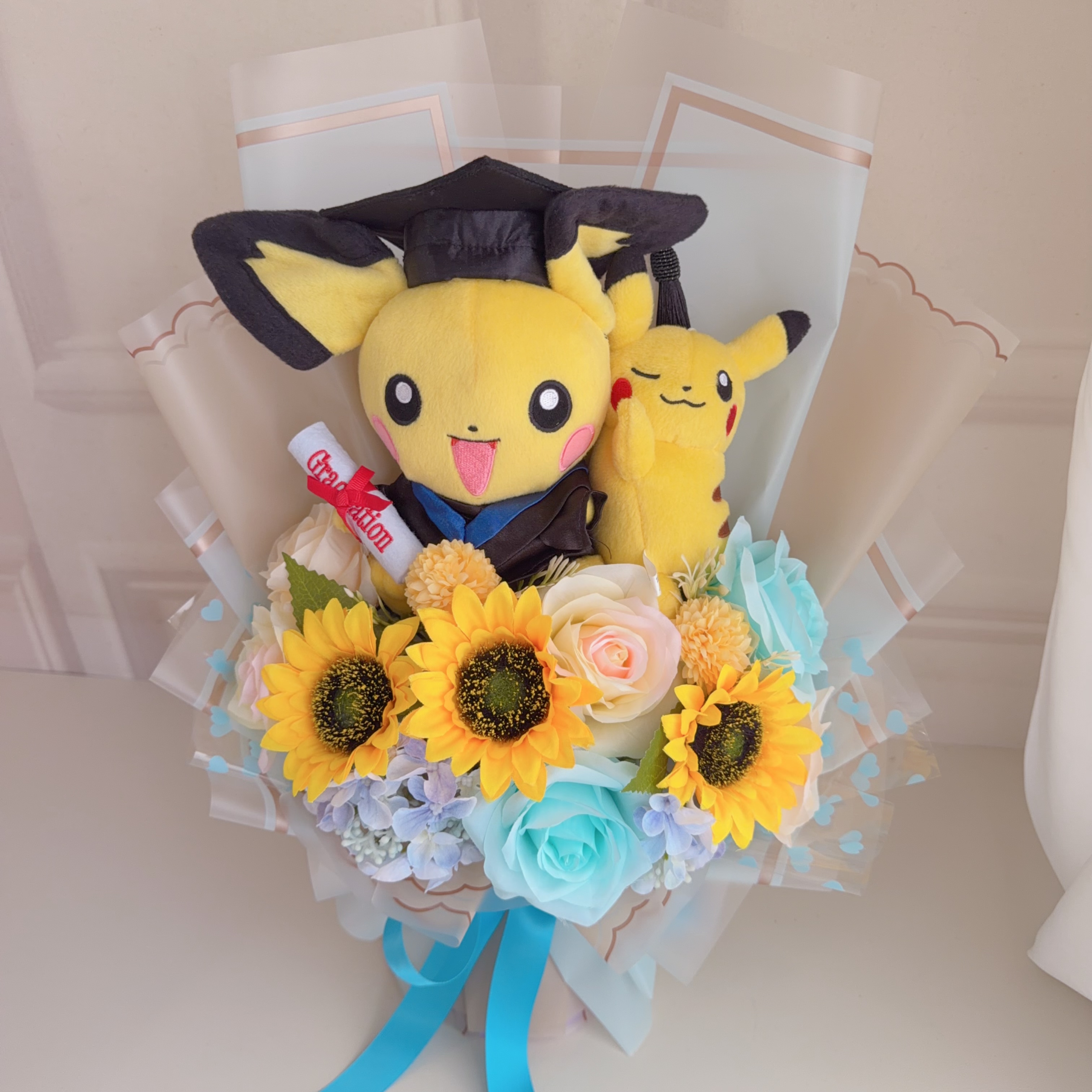 (現貨)比卡超畢業公仔花