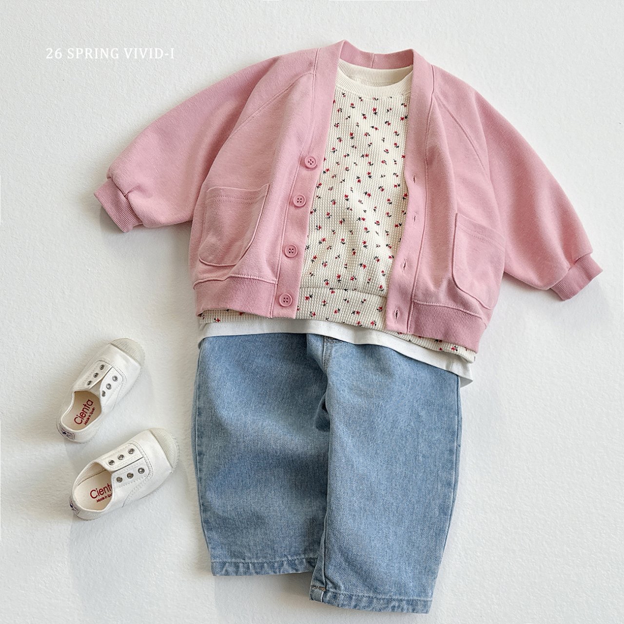 🌸預訂 韓國直送🌸🇰🇷VIVIDI兩色草莓碎花滿印長袖華夫格上下套裝