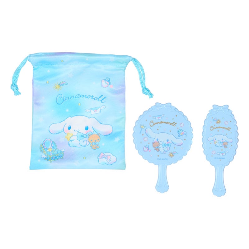 現貨｜Sanrio Cinnamoroll 玉桂狗 日版 鏡 + 梳 + 索繩袋 套裝 (32647-0)