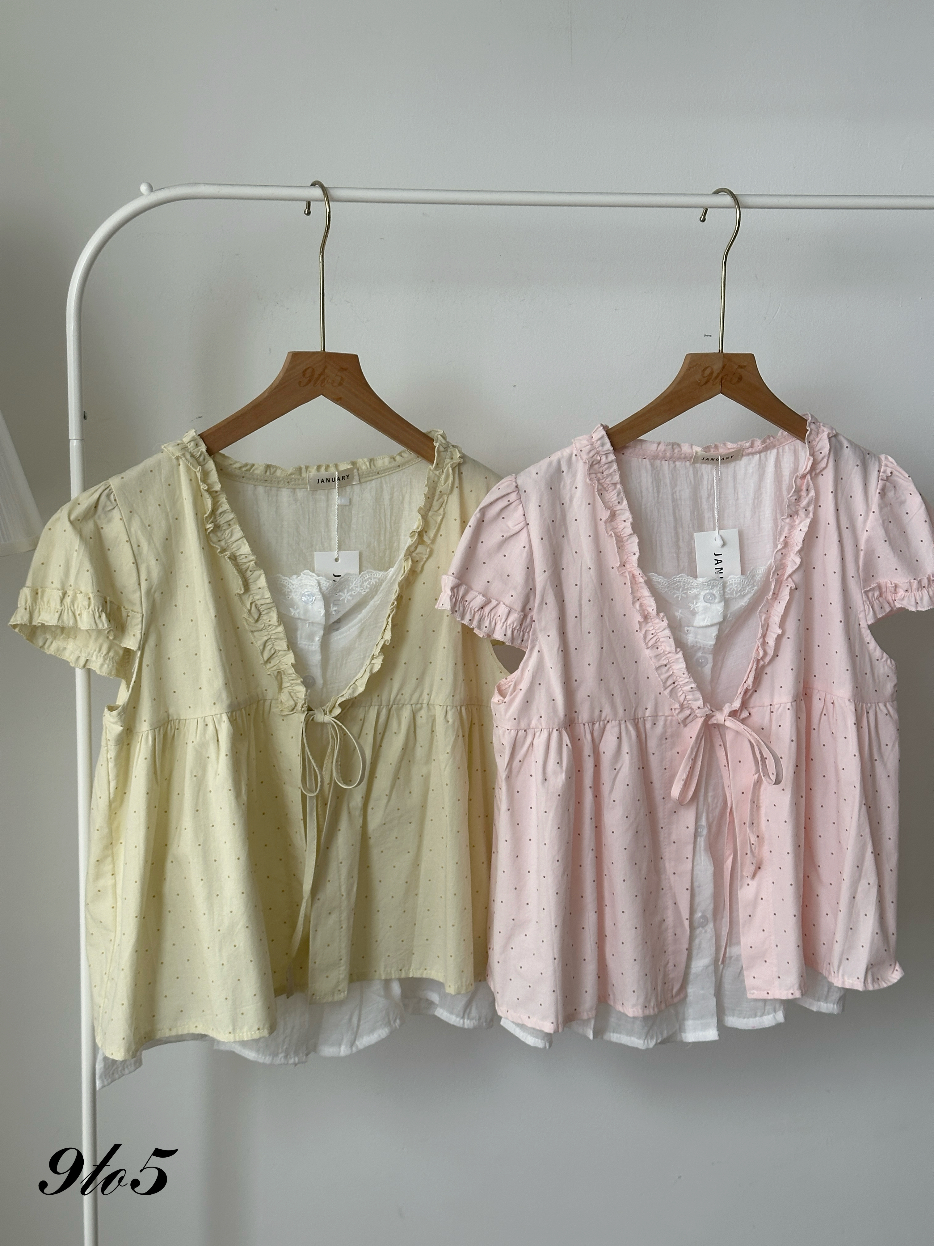 T4258 Fake Two-Piece Ruffle Top - 4 Colors 
