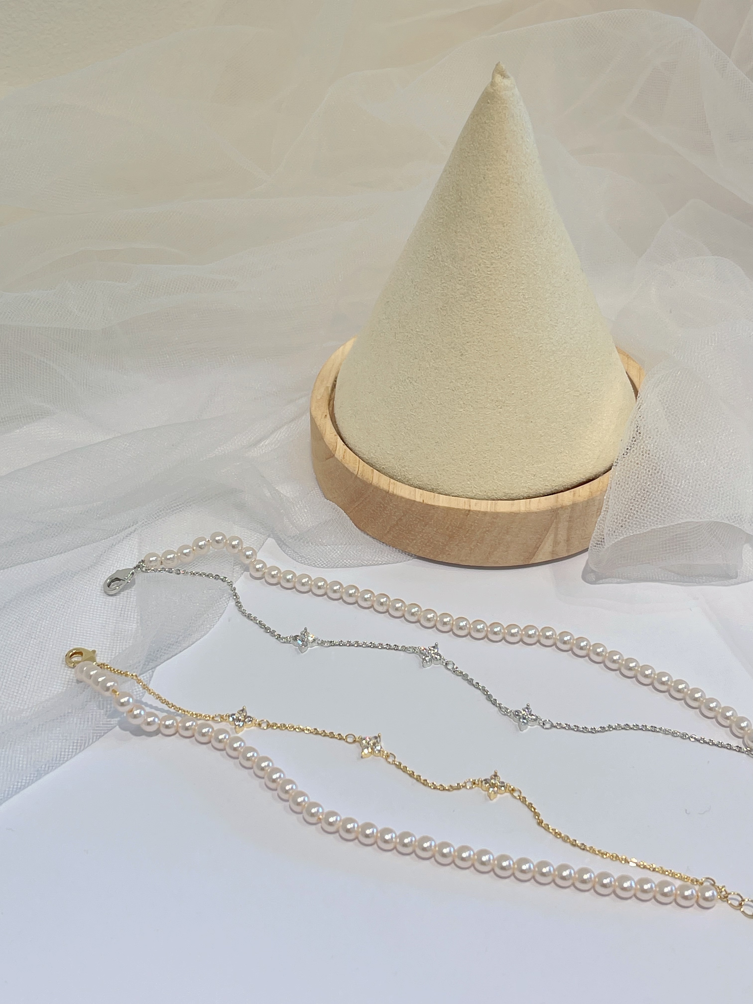 四叶草×珍珠双链手链