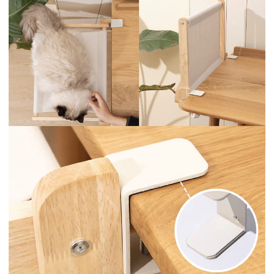 書桌上編織貓吊床