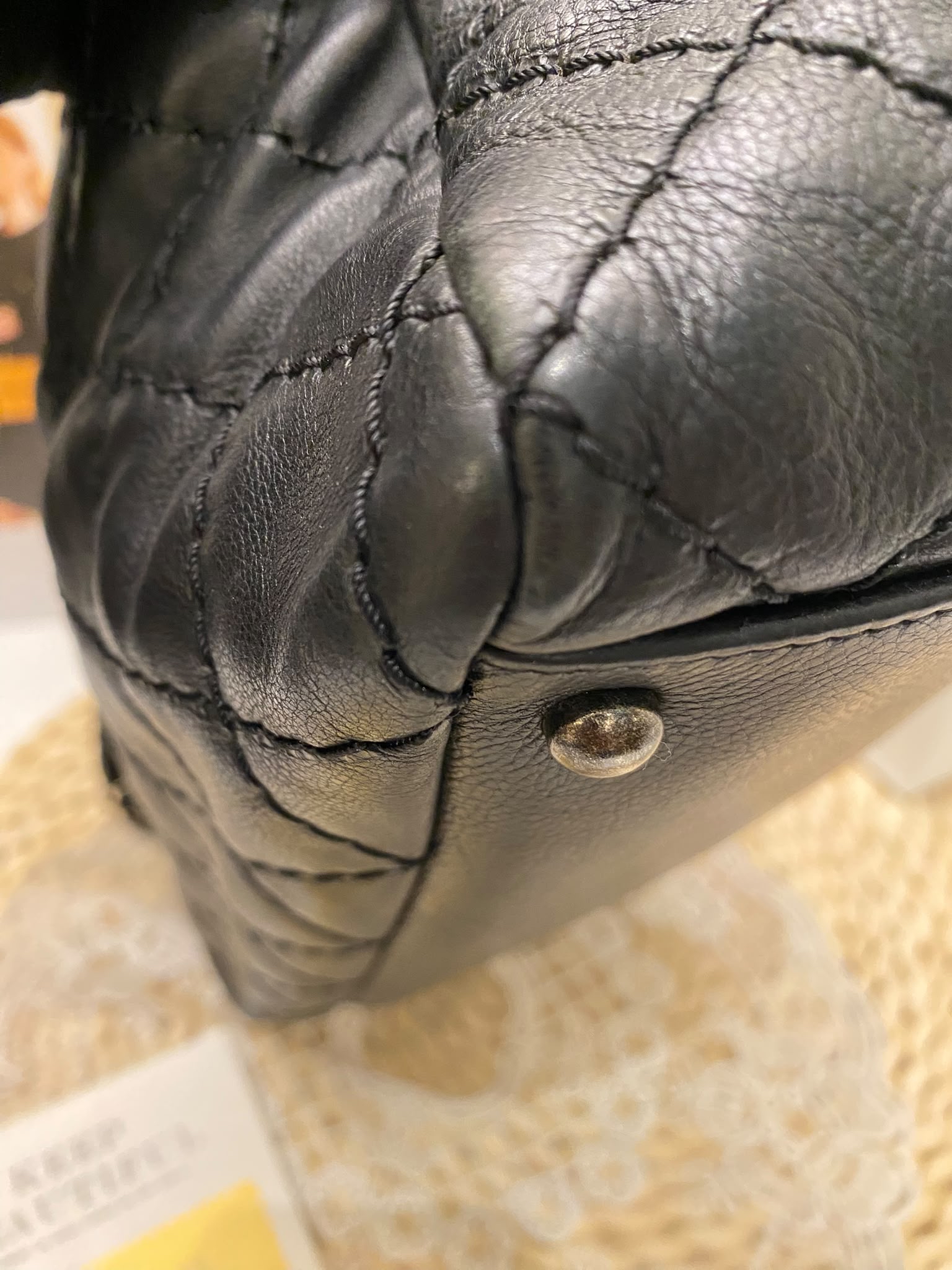 Chanel Quilted Crumpled Calfskin Tote Bag