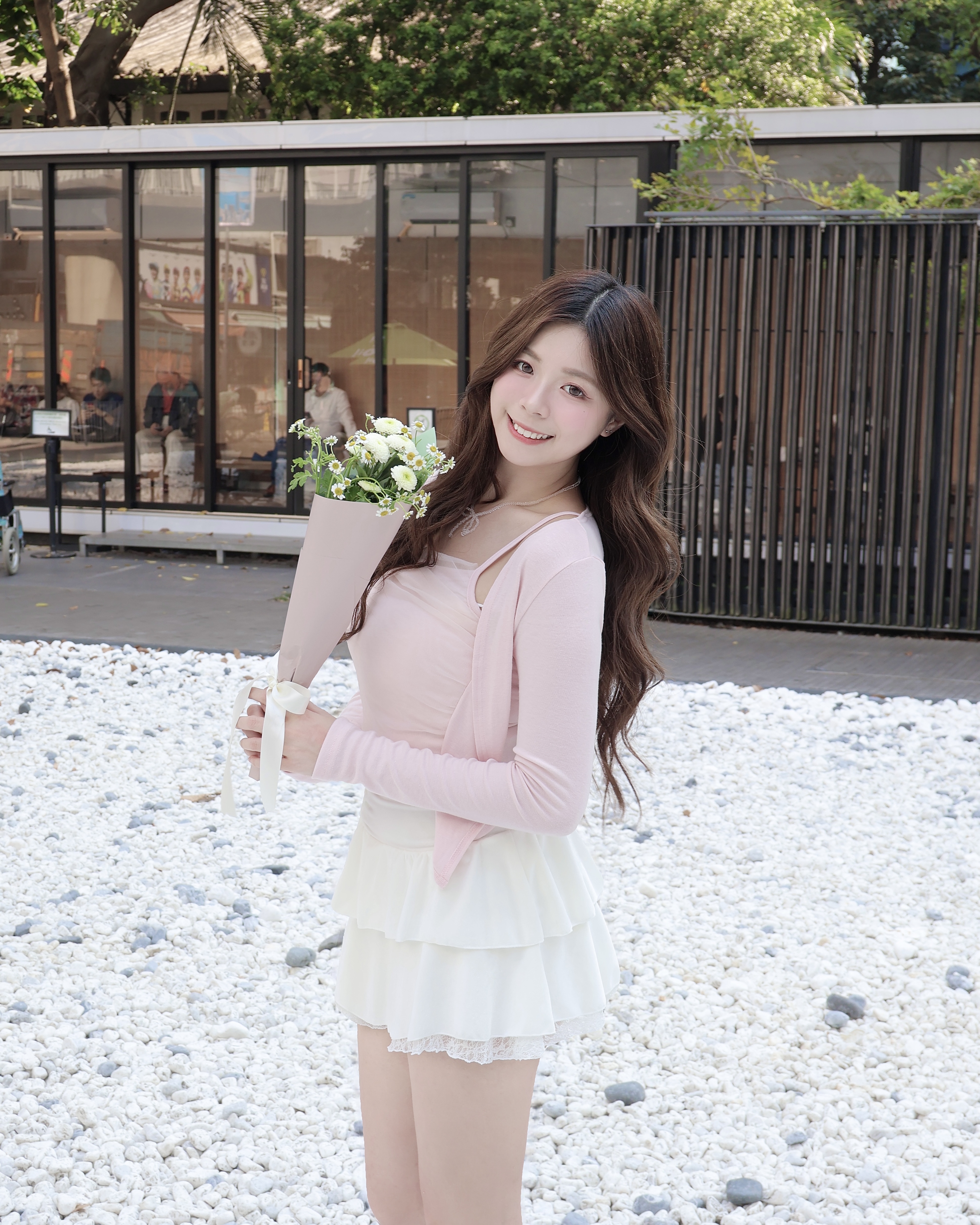  【 查詢度極高🌷🤍 | -5KG顯瘦度♡今季大熱透紗！極致芭蕾舞風～皺皺層次感假兩件上衣🫧💗】 Dreamy Crinkled Ballet Top(三色入)