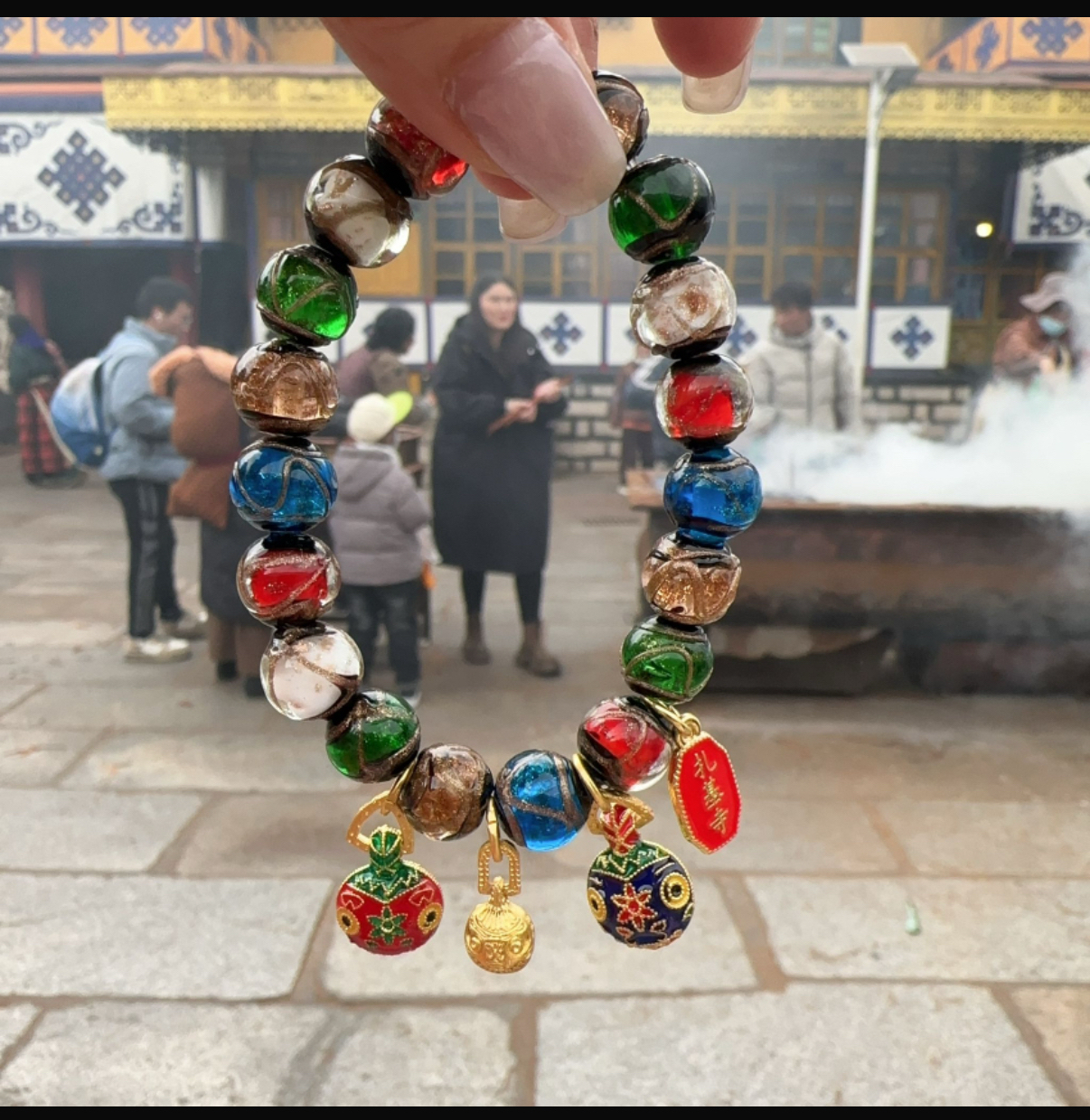西藏扎基寺  西藏扎基寺招財香灰琉璃手串（已開光）