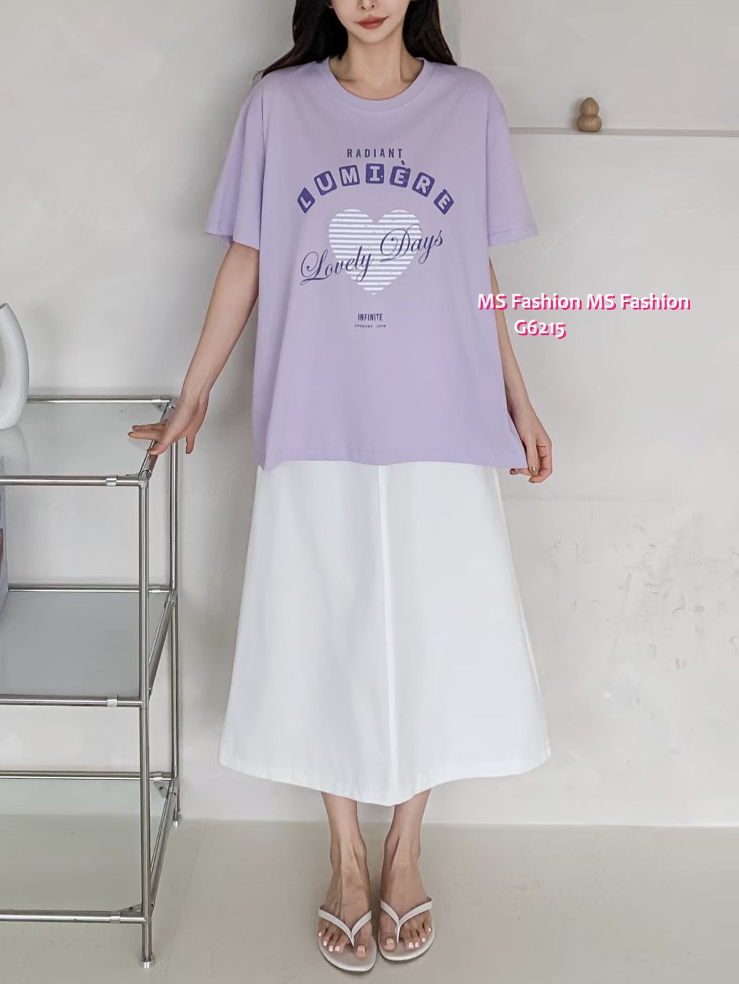 G6215 韓國🇰🇷心心字母tee