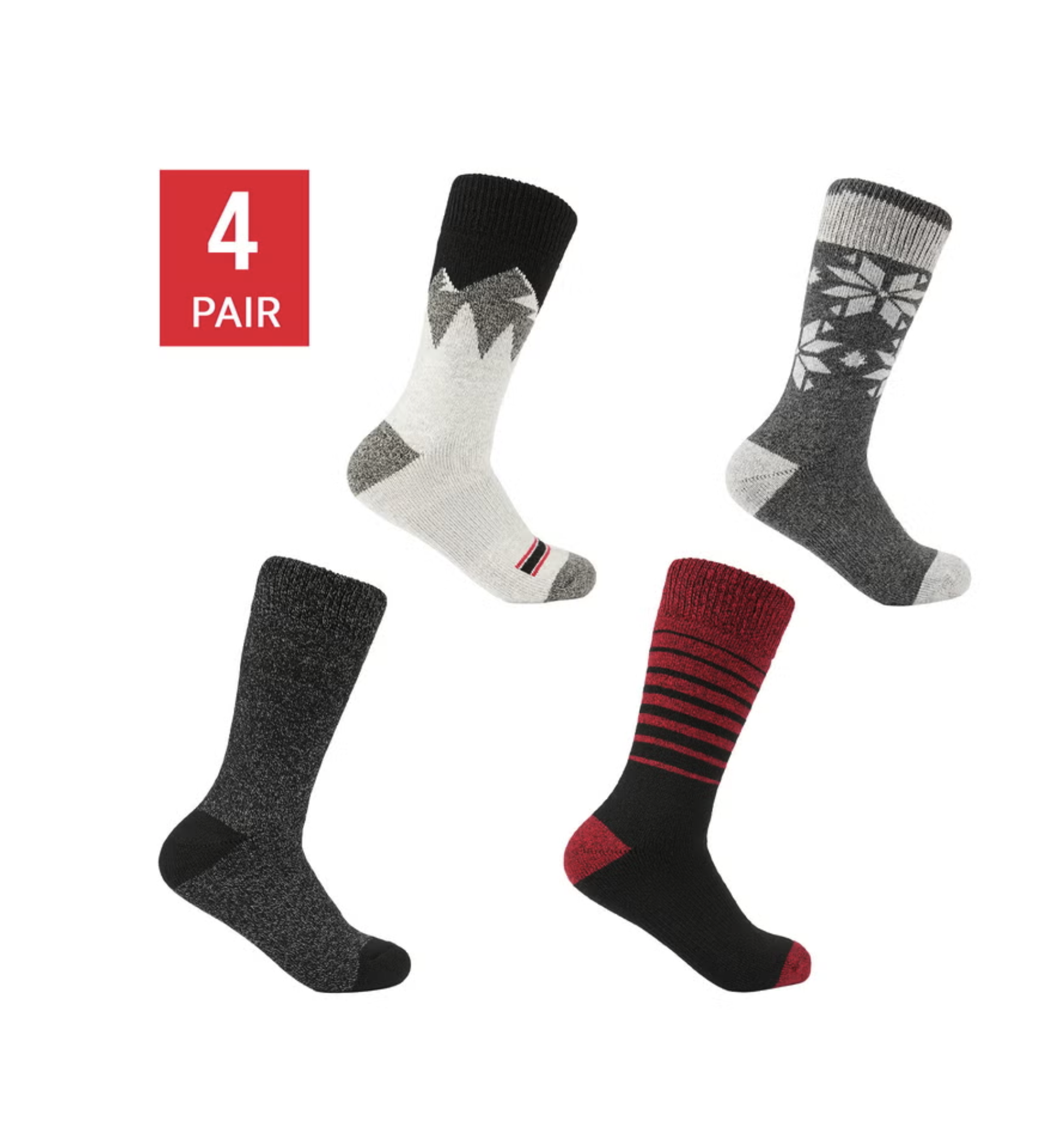 Pajar Wool Blend Thermal Full Cushion Crew Socks (4對裝)