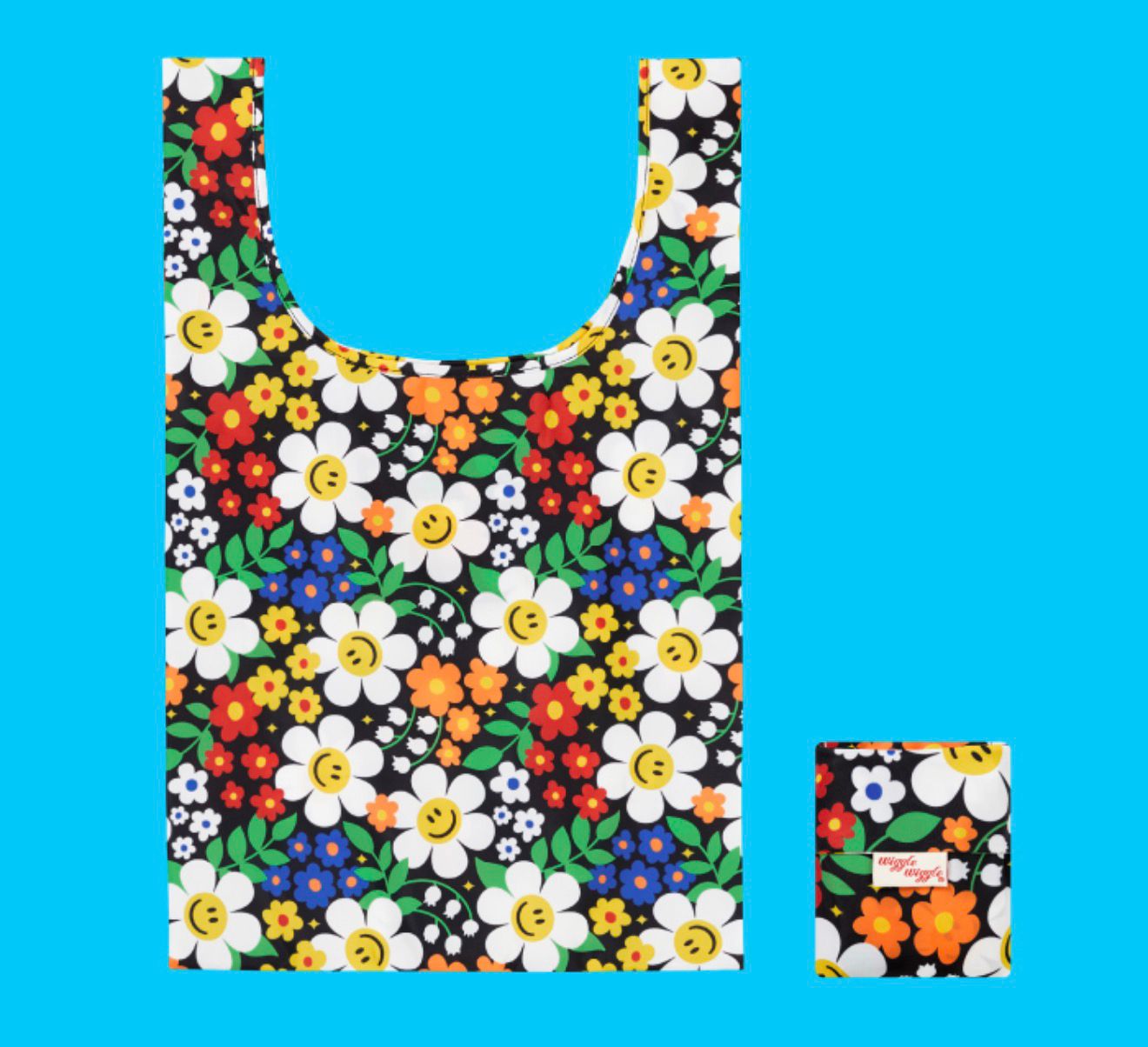 Wiggle Wiggle Spring Garden Black 可摺疊環保袋