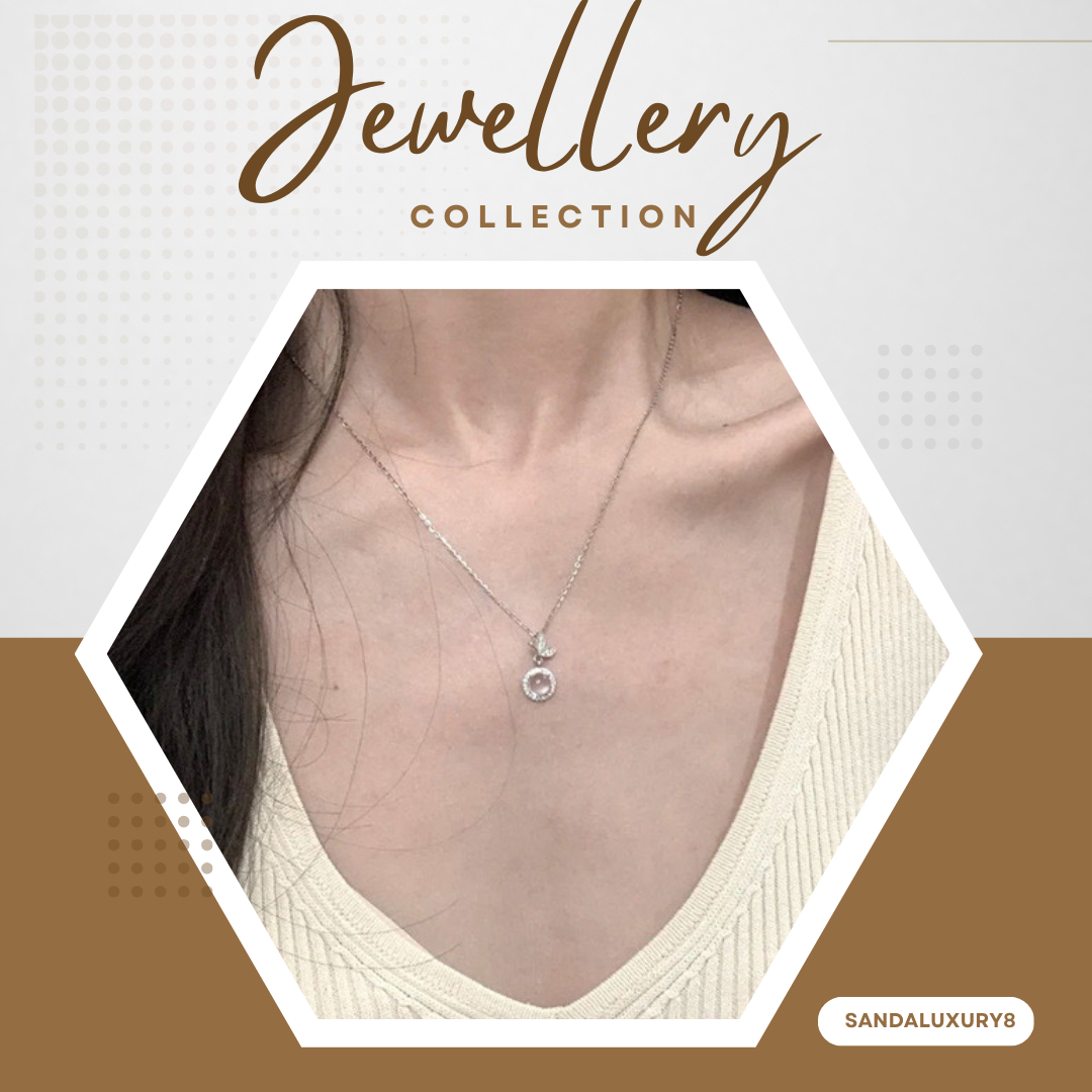 Delicate Silver Moon Necklace with Sparkling Crystal Accent