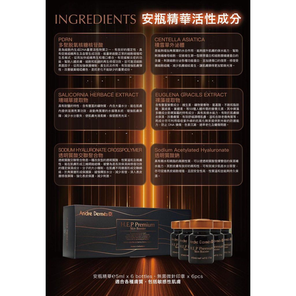 Andre Dermes  PDRN少女光精華-5ML X6 