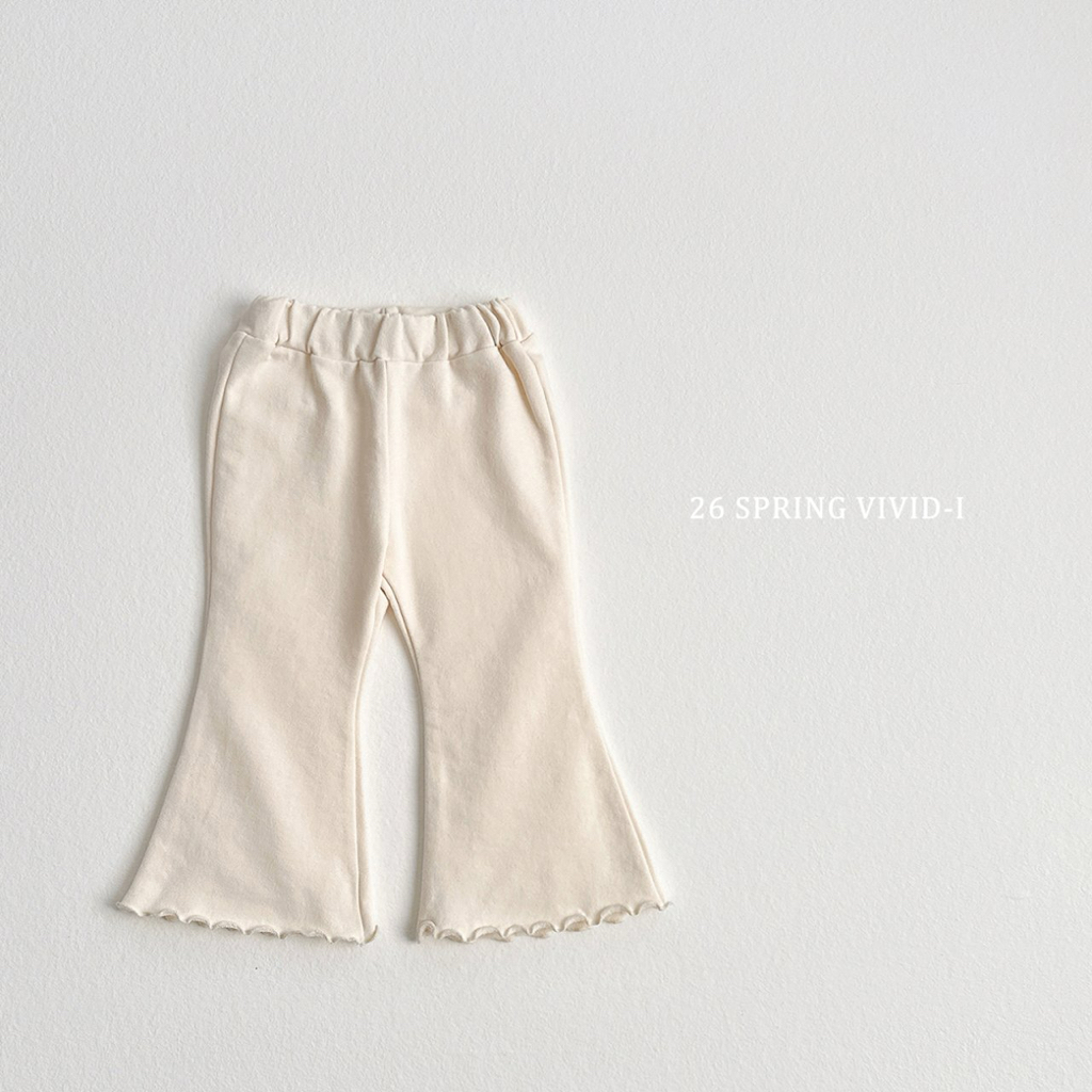 🌸預訂 韓國直送🌸🇰🇷VIVIDI四色純色毛圈花邊喇叭褲