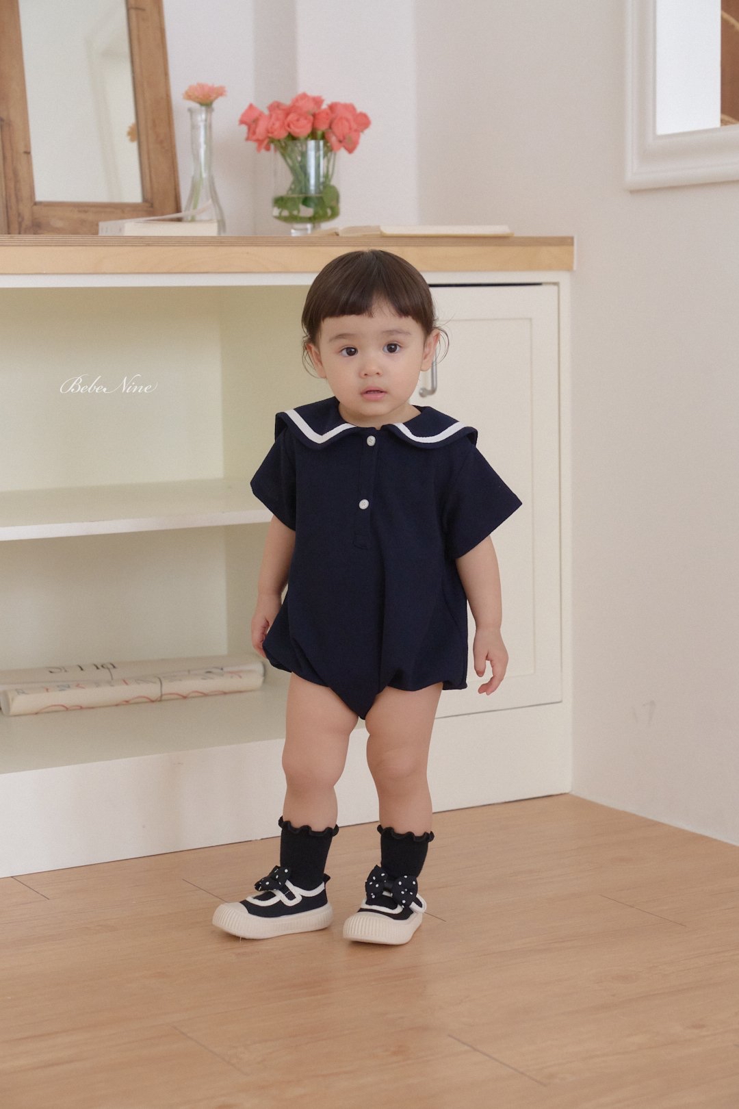 ☀️預訂 韓國直送☀️🇰🇷Bebenine兩色海洋風水手領短袖包屁衣