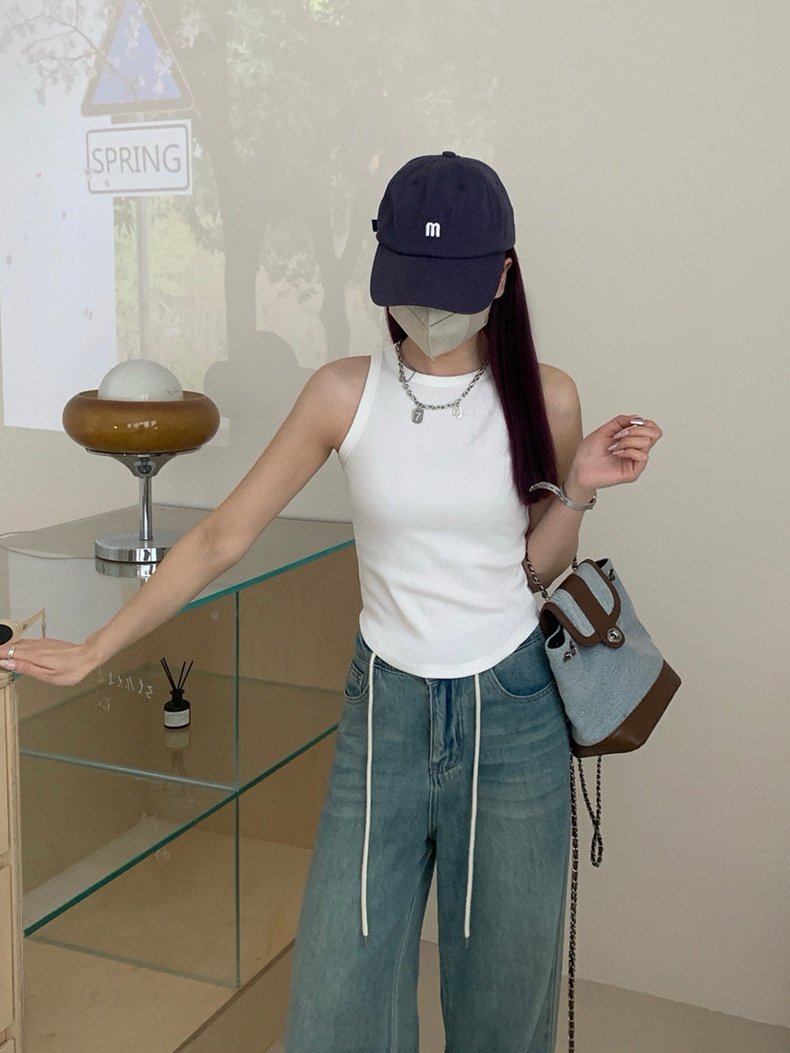 Plain Casual Tank Top 韩版休闲螺纹弹力背心（6 colours)