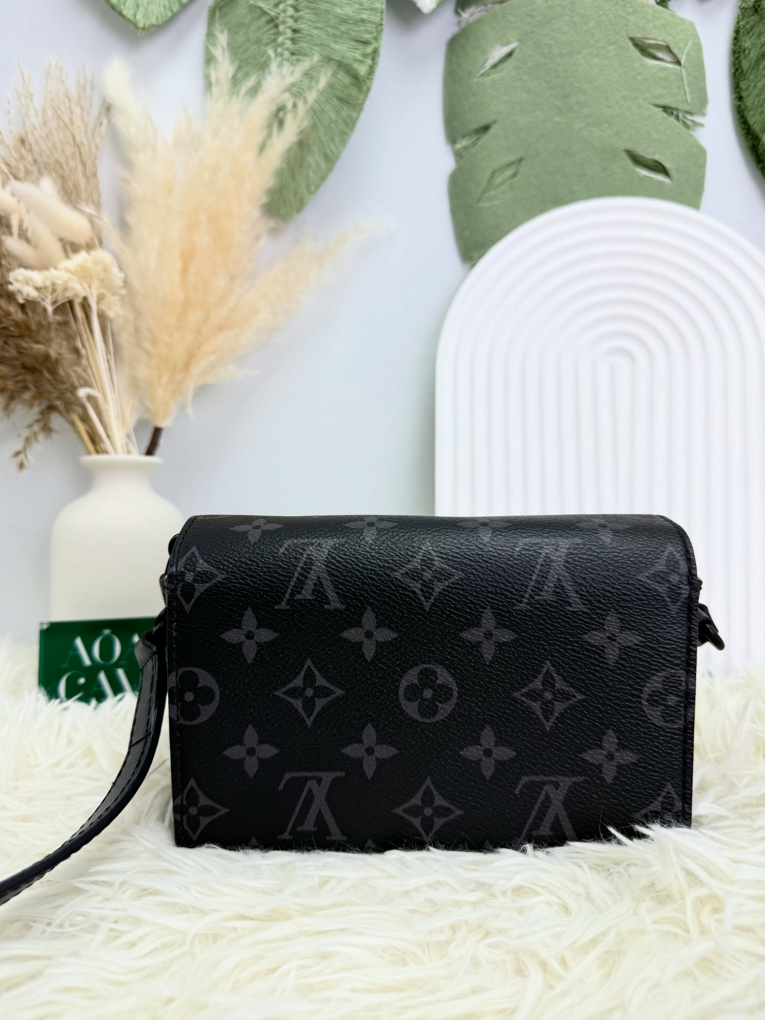 LV🛍️PRE OWNED 👜黑色老花 Steamer 晶片款 單肩斜肩包🖤