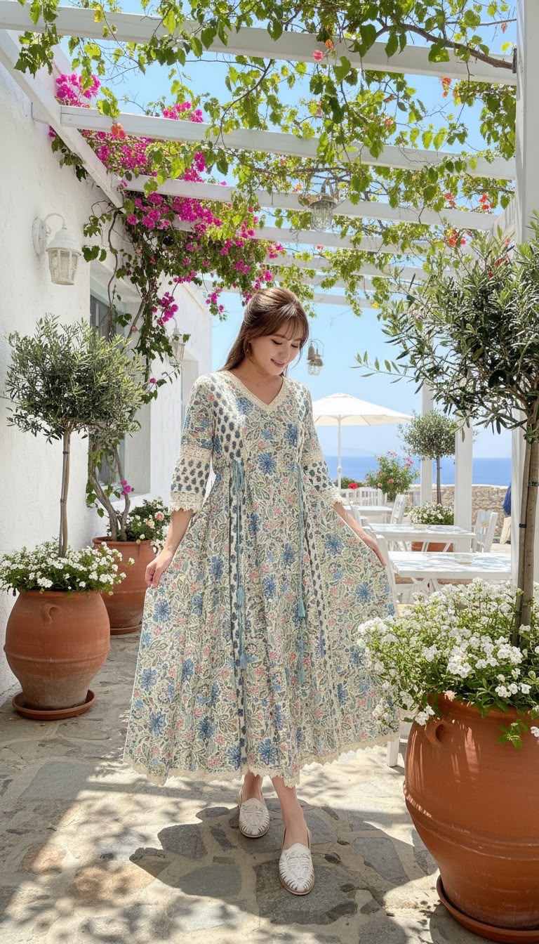 2522 Beige Floral Layers with Lace 4-Rope OP