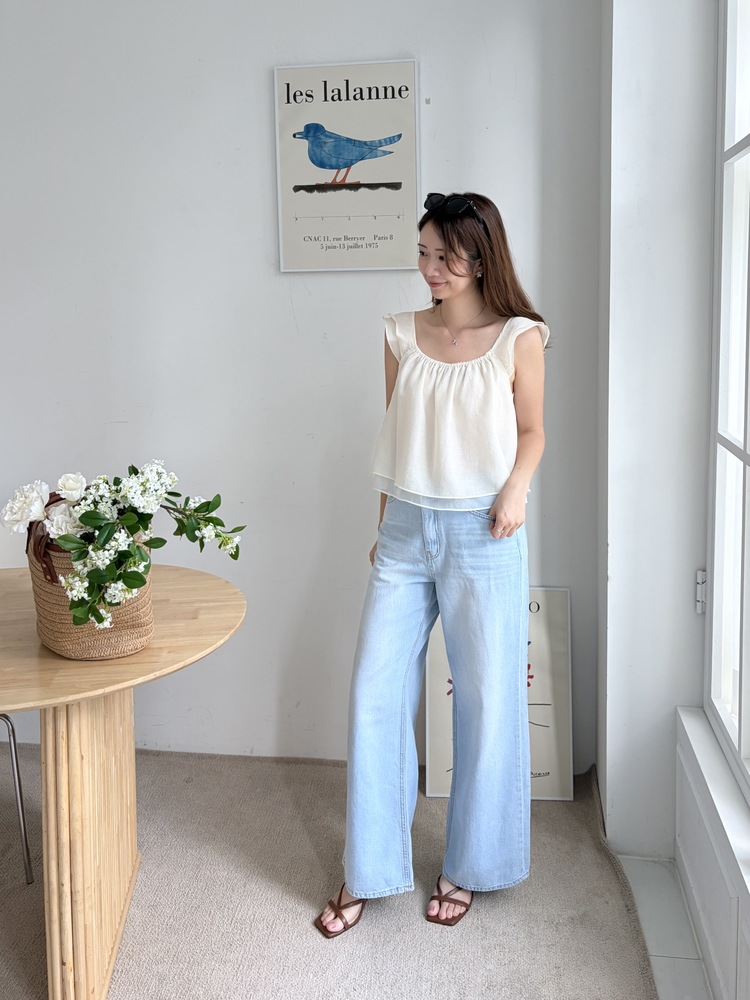 Luna Flutter Top (Ivory)