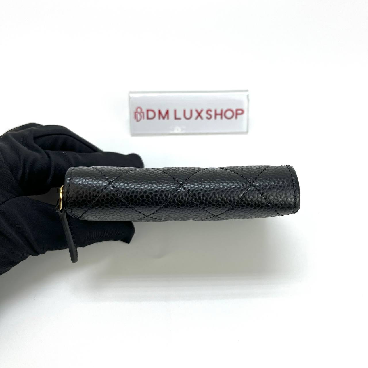 Chanel Classic Black Caviar Zipped Coin Purse (Microchip)