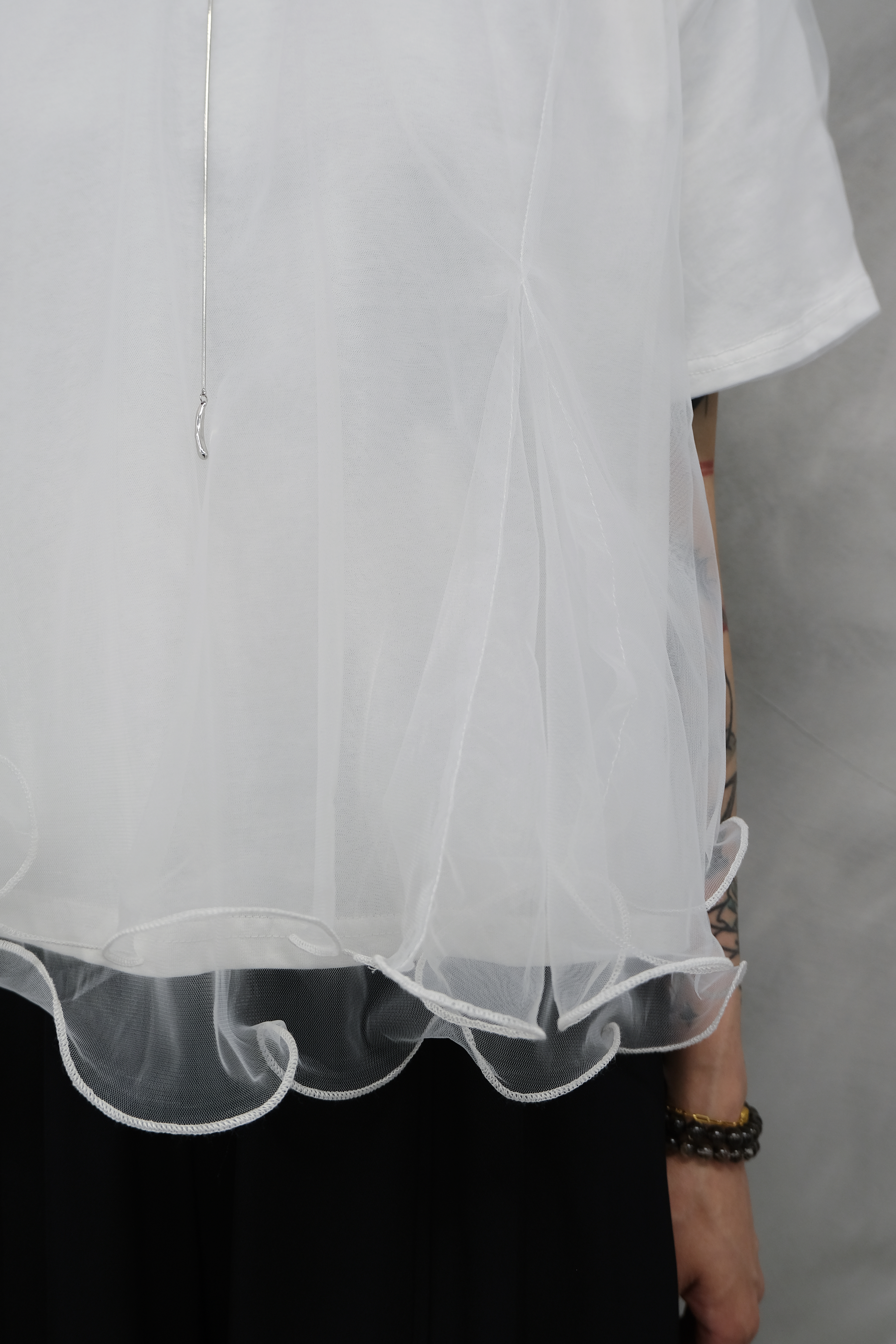 Organza layered ruffle top #top147