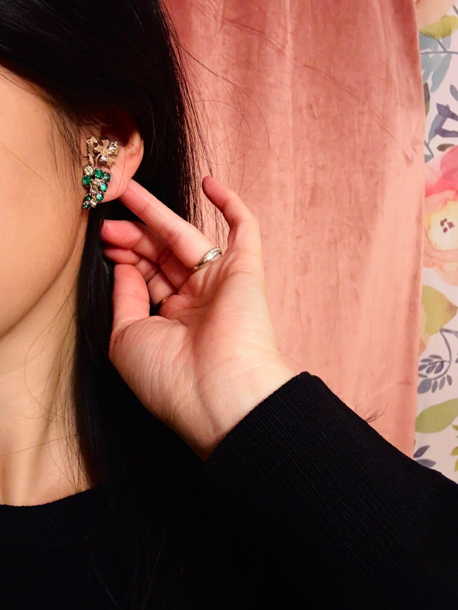 Vintage 1950s Festive Grapes Clip Earrings（MT2155）