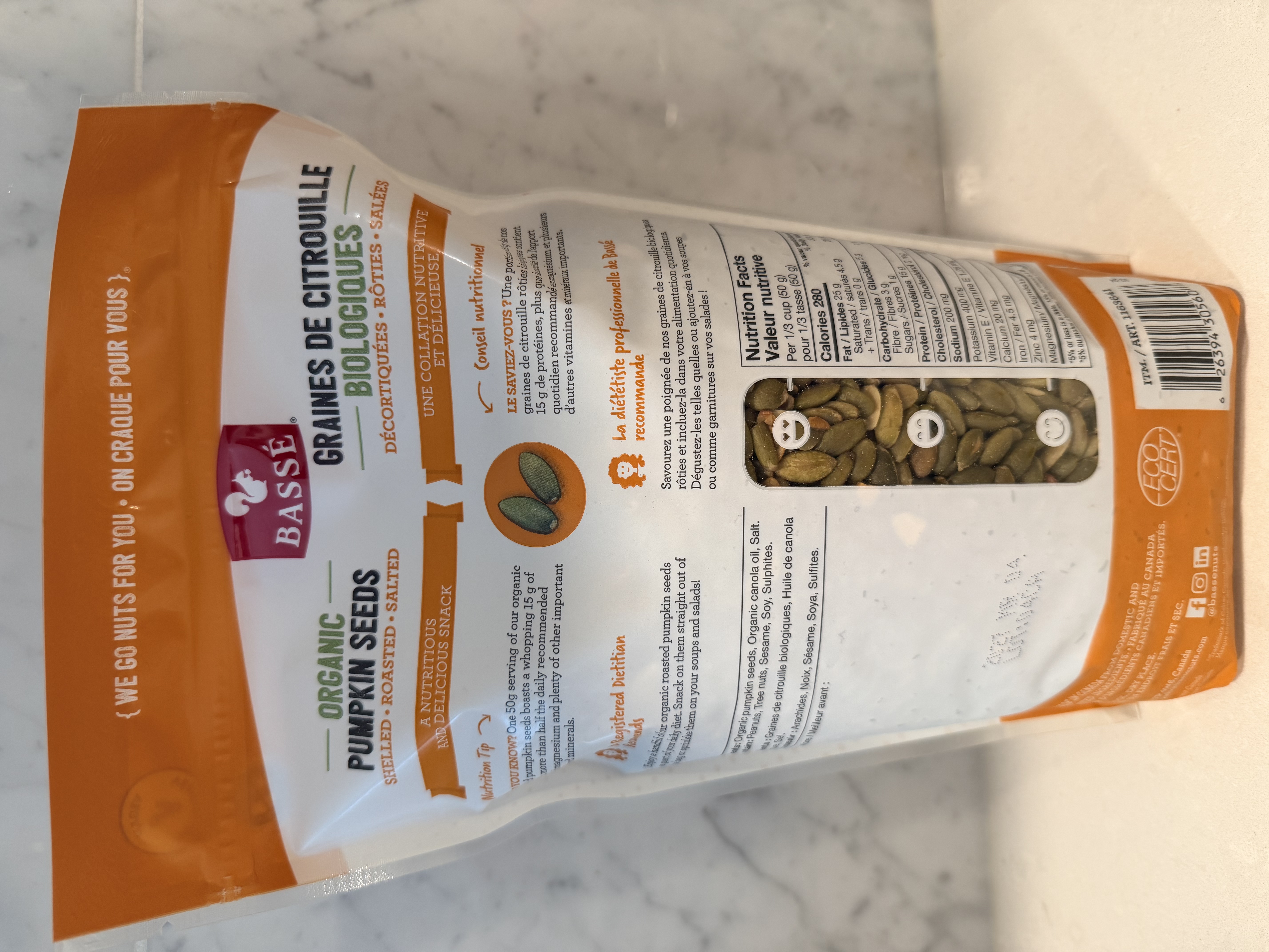Basse 有機鹽味南瓜籽 1.2 kg
