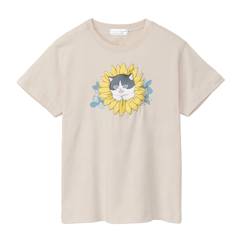 🌸 【預訂】mofusand×日比谷花壇 新品-Tee(卡其色)