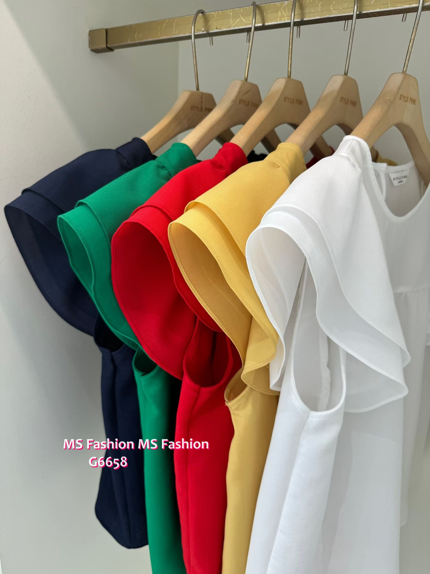 G6658 靚色ruffle top
