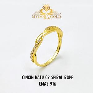 MYDORA Cincin Batu CZ Spiral Rope l EMAS 916/22K