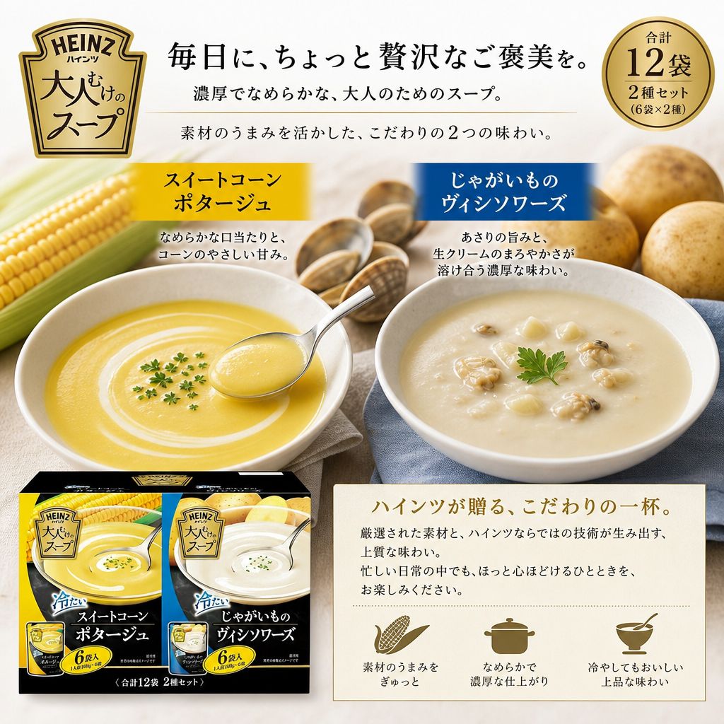 日本 Costco 直送 │亨氏什錦裝湯套裝 (玉米濃湯/蛤蜊濃湯)
